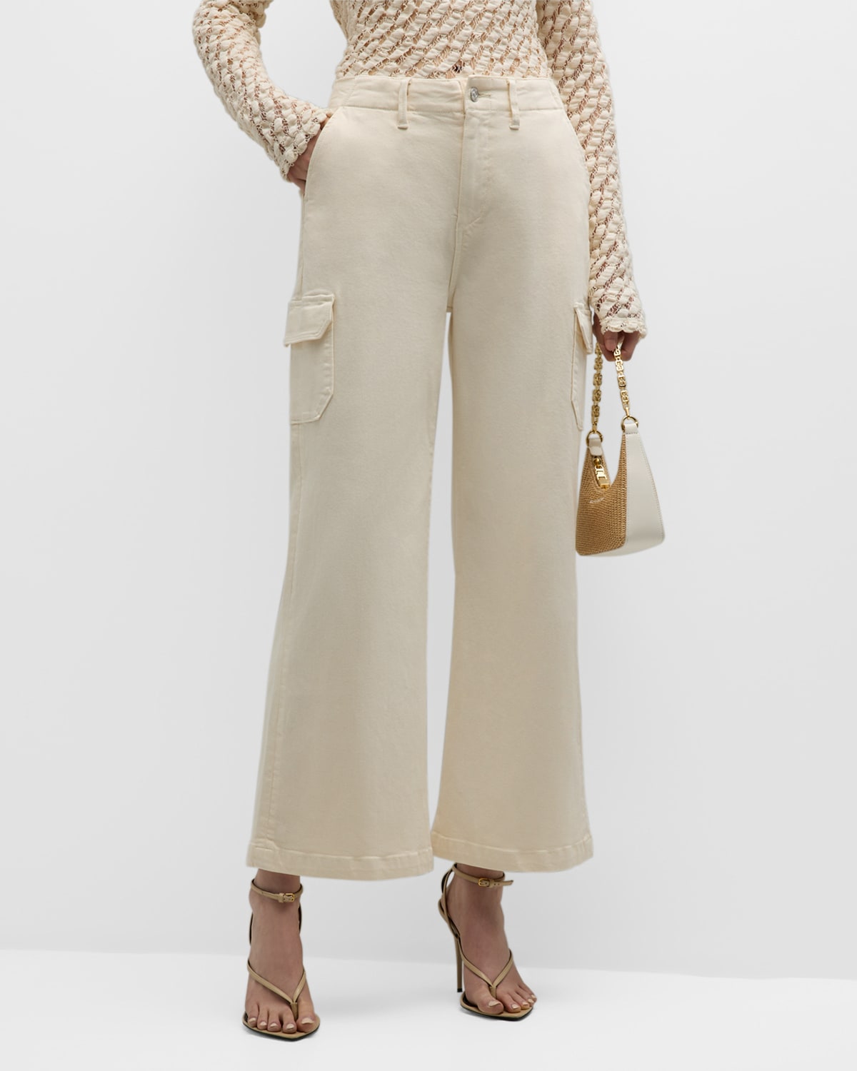 Carly Wide-Leg Cropped Cargo Jeans