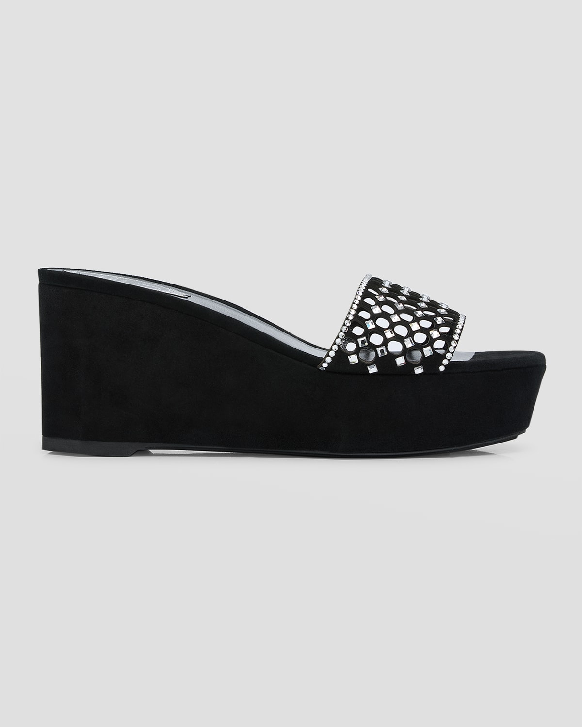 René Caovilla 90mm Crystal-embellished Platform Sandals In Black