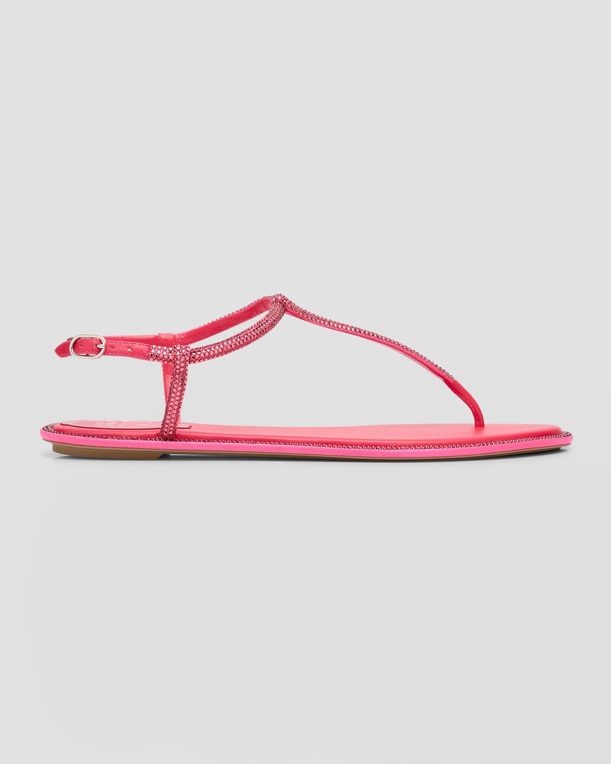 Diana Crystal T-Strap Flat Sandals