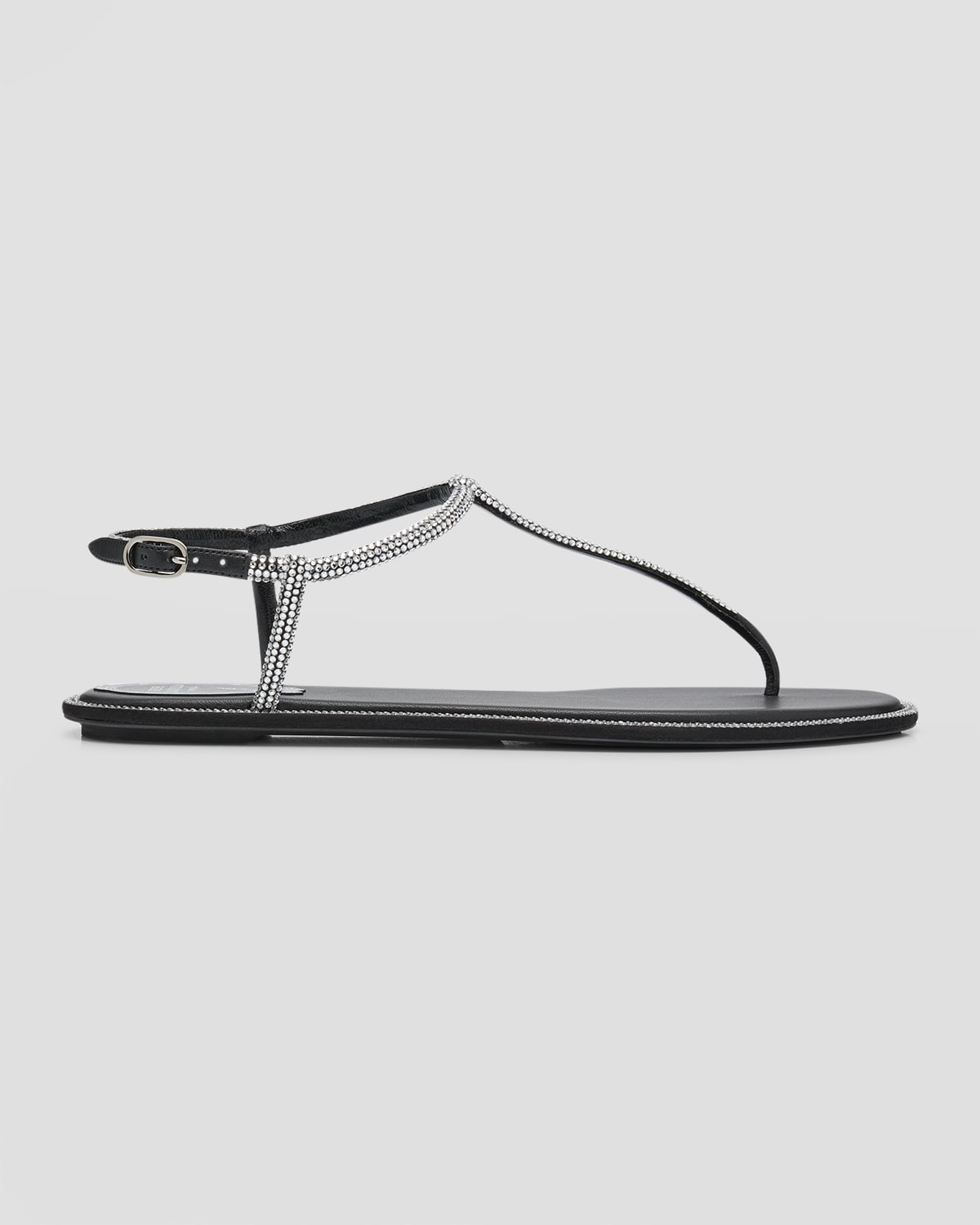 Diana Crystal T-Strap Flat Sandals