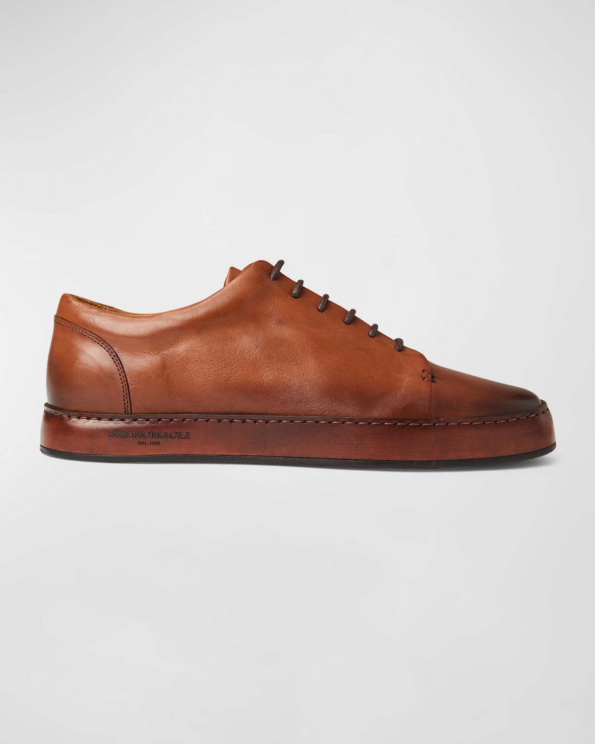 Bruno Magli Men's Trento Leather Low-top Sneakers In Cognac