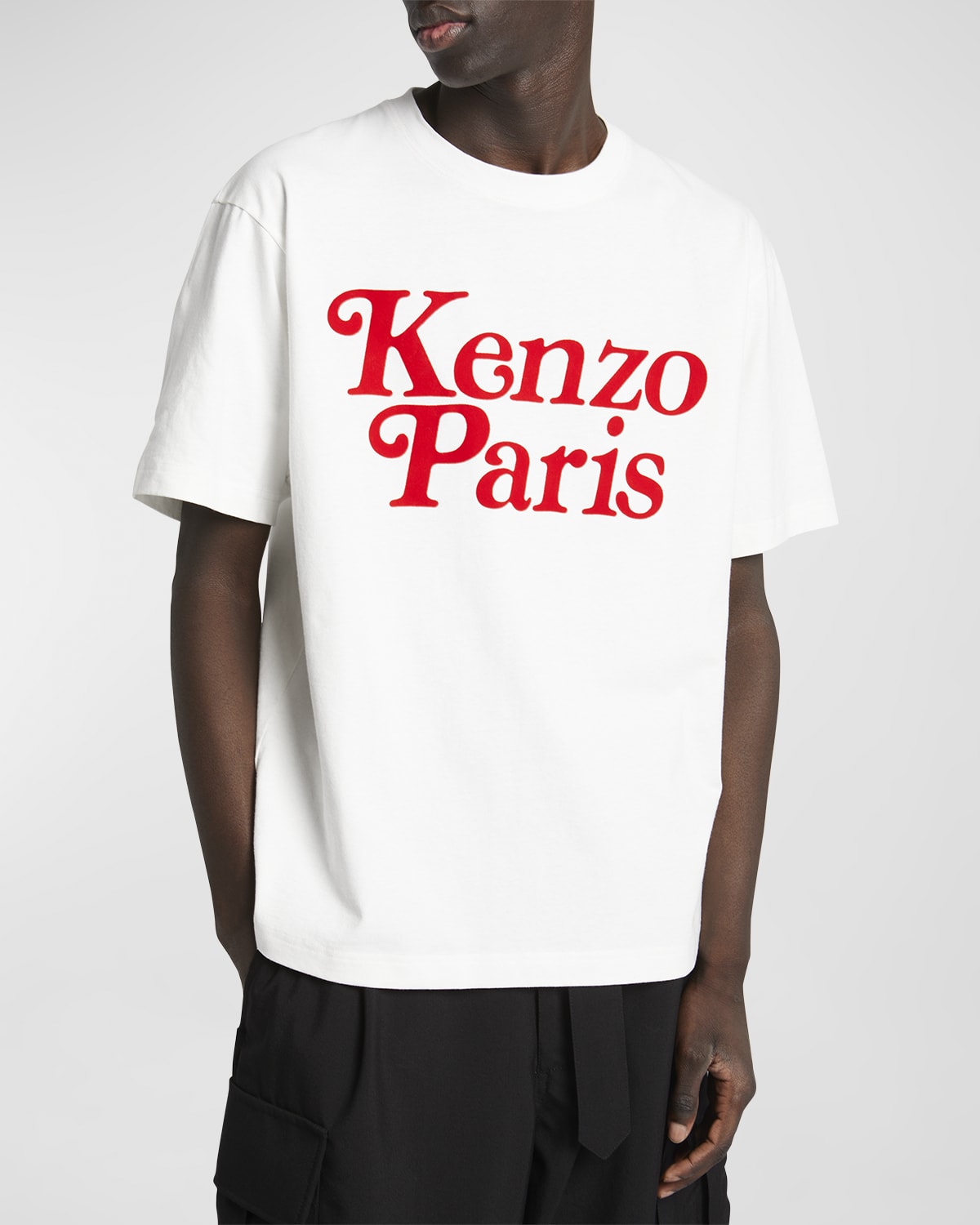Kenzo Men's Oversized Logo T-shirt In Off White