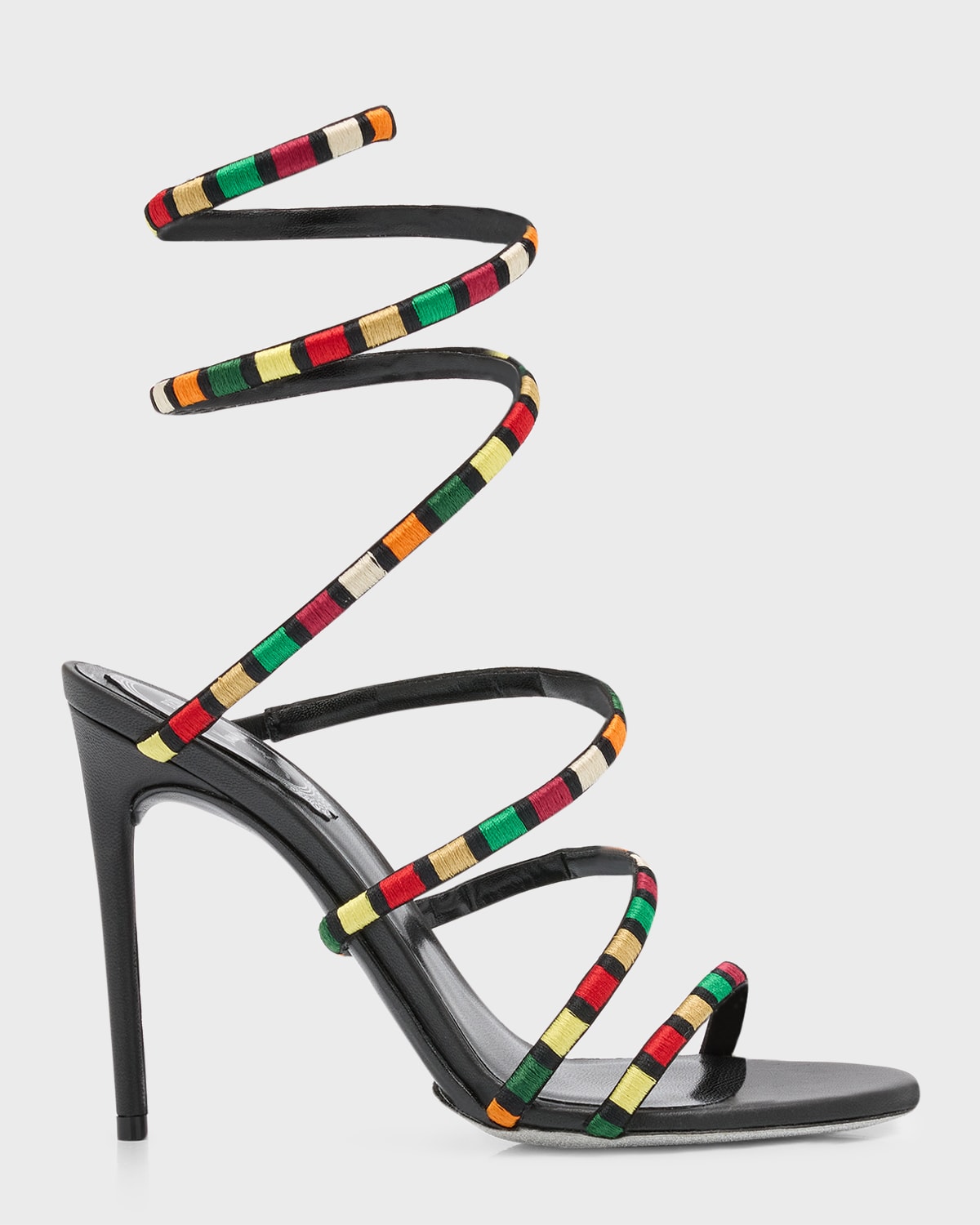 René Caovilla Carnaval Sandal In Black Multi