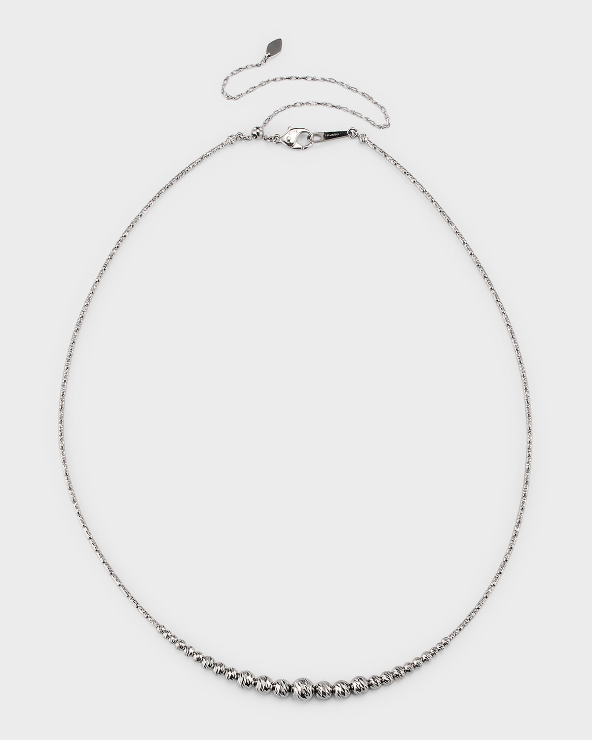 Platinum Graduated Ball Necklace