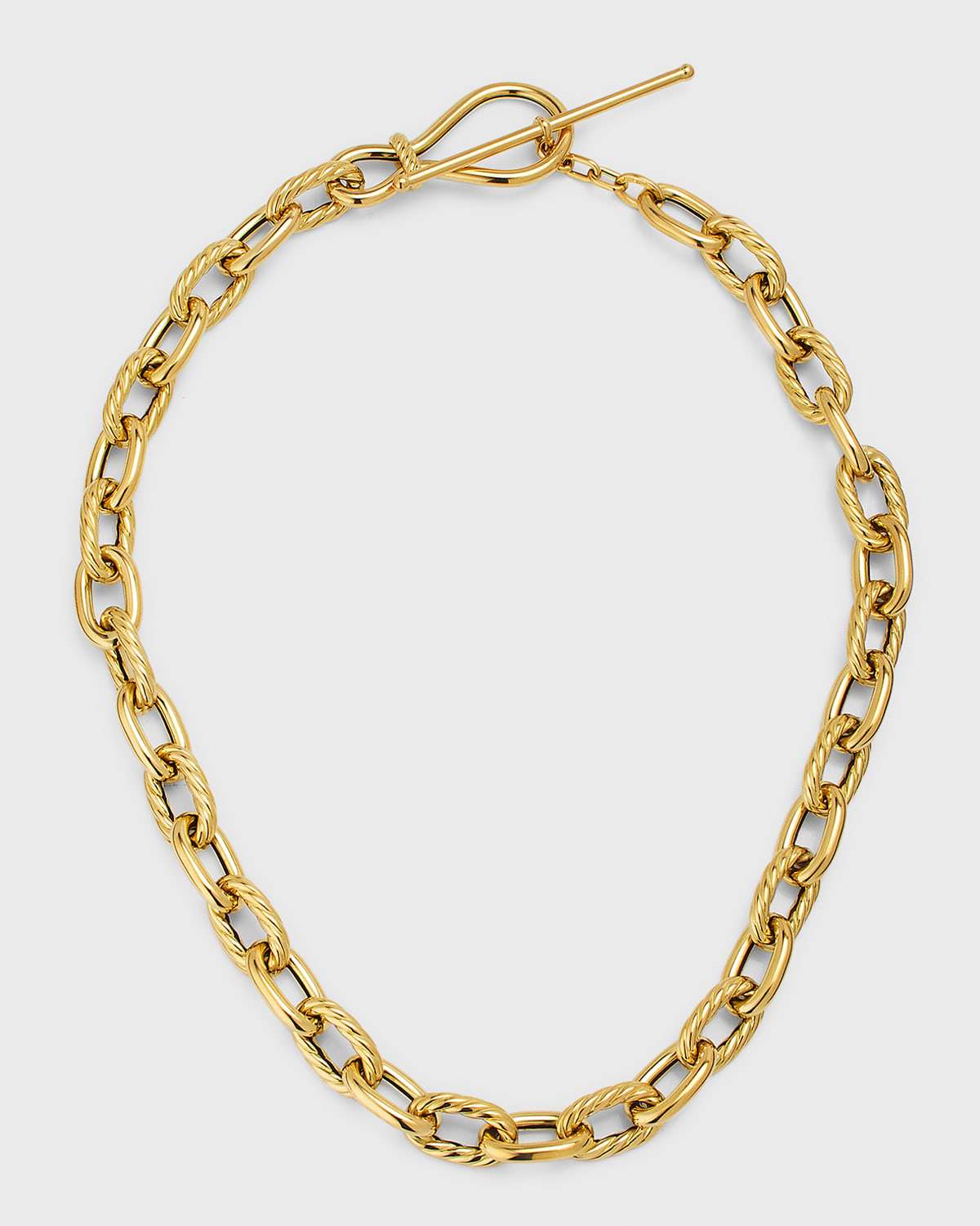 18K Yellow Gold Toggle Cable Chain Necklace