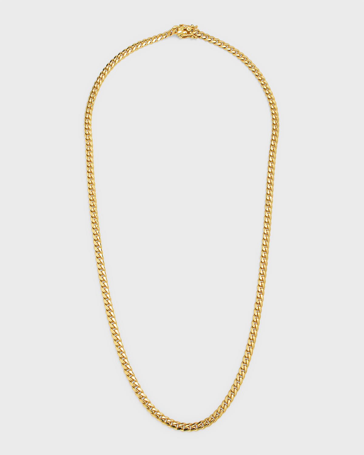 18K Yellow Gold Cuban Chain Necklace, 5.3mm