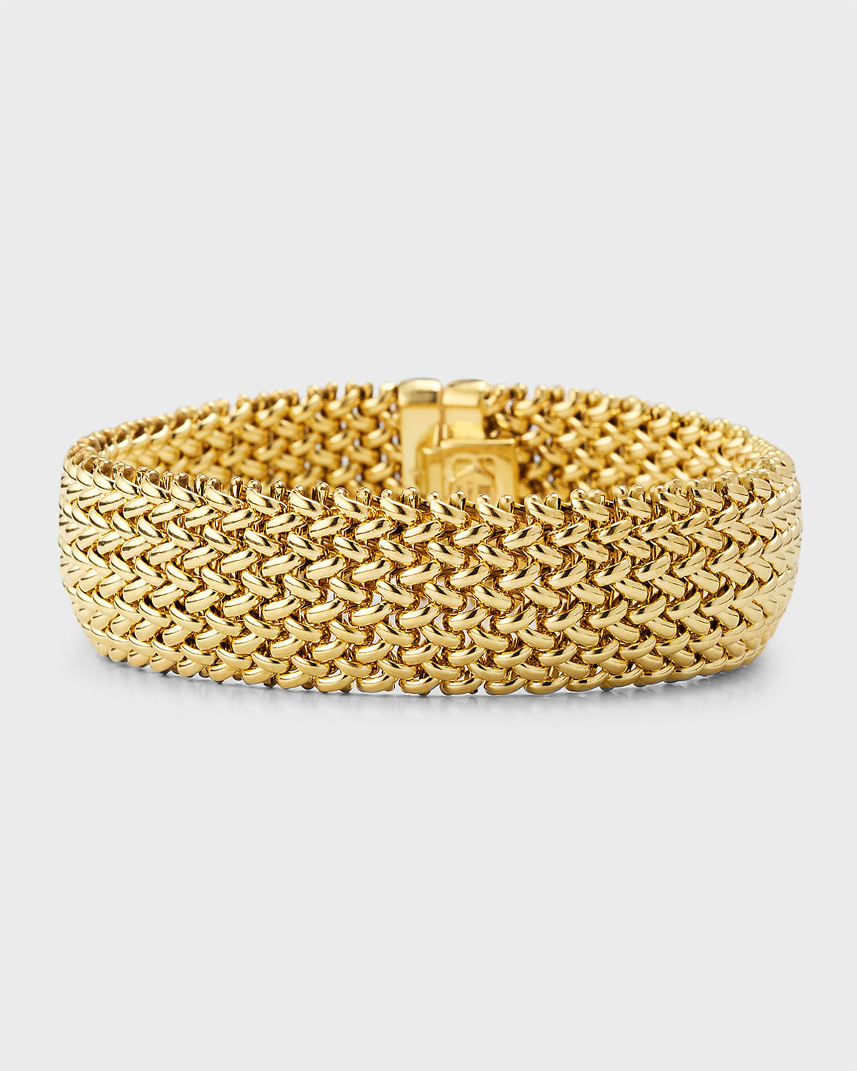 18K Yellow Gold Via Ornato Chicco Chain Bracelet, 18mm