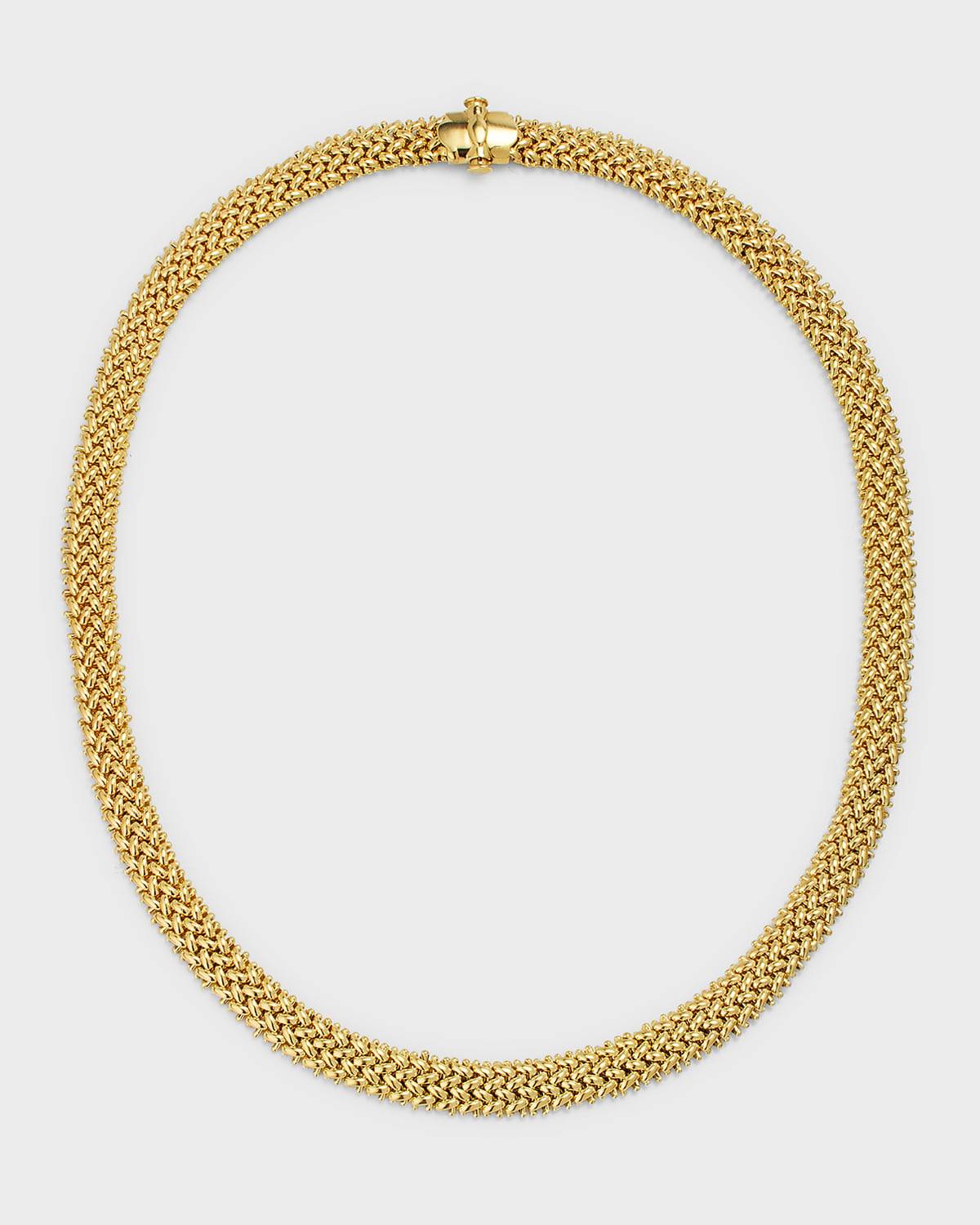 18K Yellow Gold Via Ornato Chicco Chain Necklace, 7mm