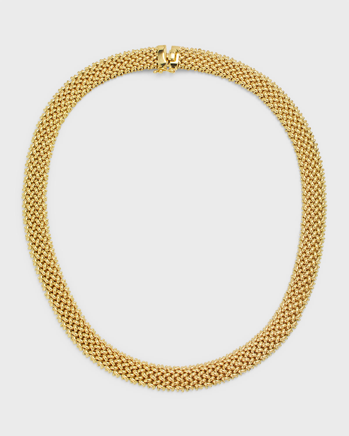 18K Yellow Gold Via Ornato Chicco Chain Necklace, 10mm