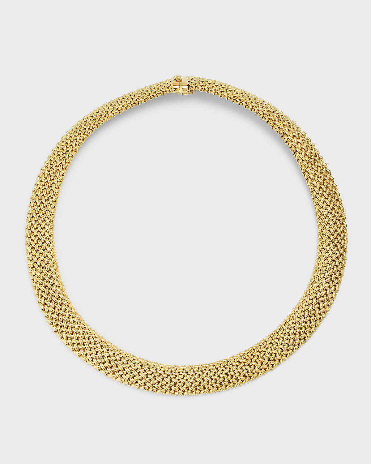 18K Yellow Gold Via Ornato Chicco Chain Necklace, 14mm