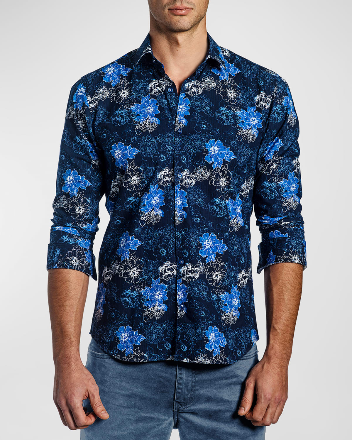 Men's Floral Button-Down Shirt