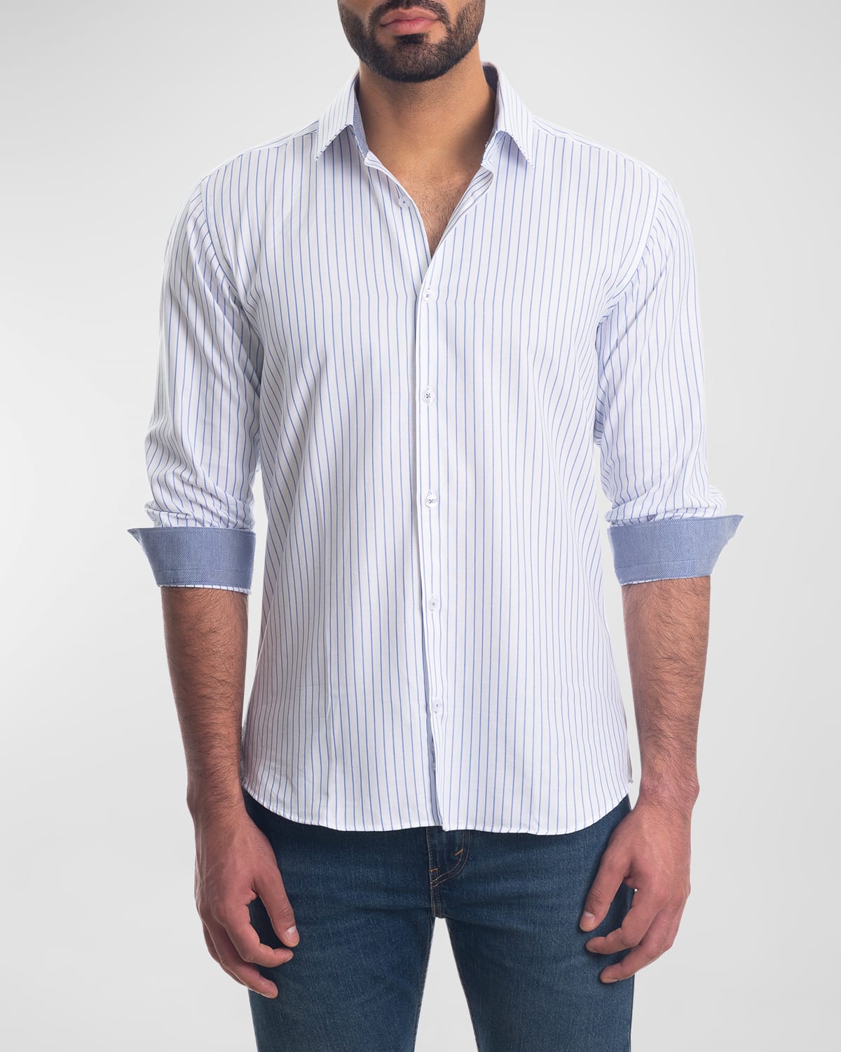 Men's Striped Button-Down Shirt
