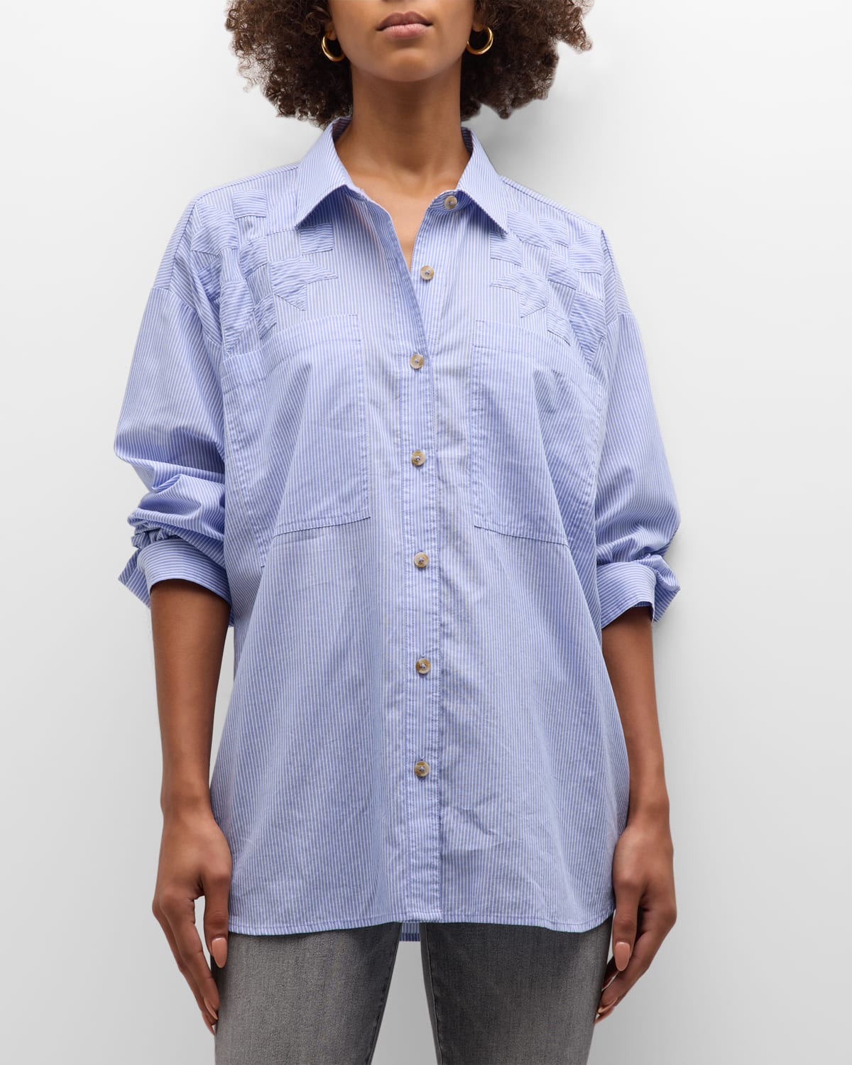 Shop Mother The Roomie Pocket Button Down Shirt In Chalet Stripe