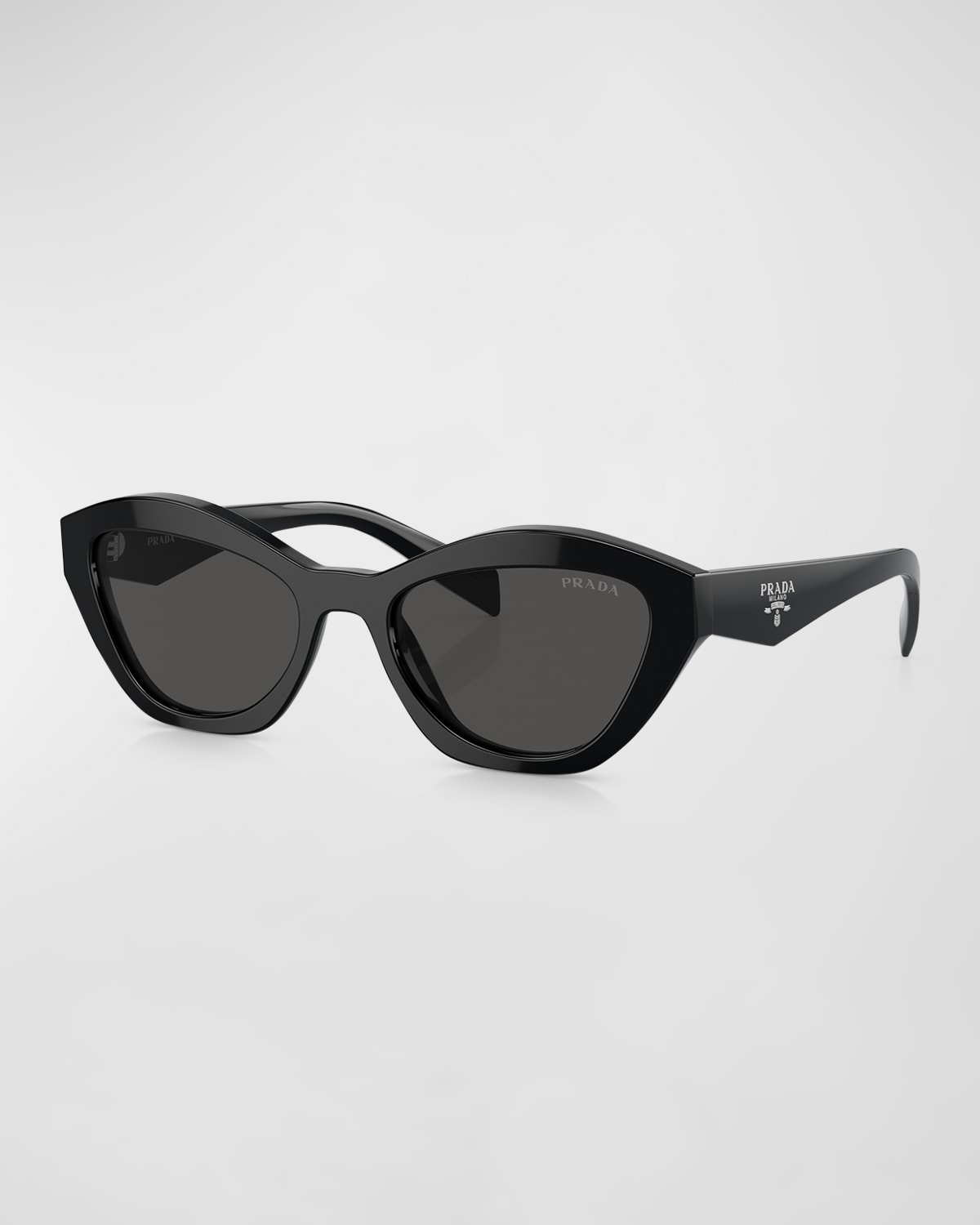 Prada Triangle Logo Acetate Butterfly Sunglasses In Black