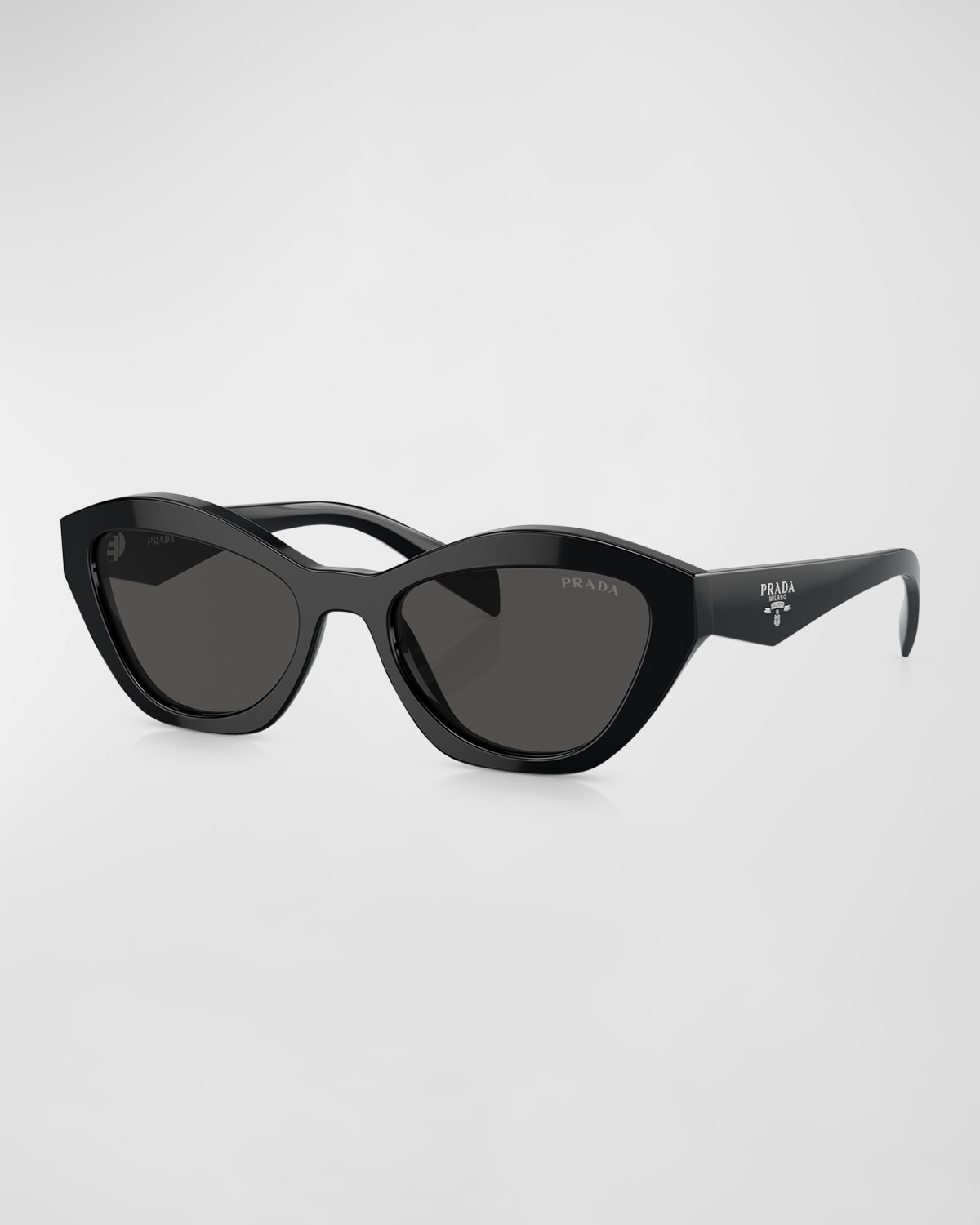 Prada Dark Grey Cat Eye Ladies Sunglasses Pr A02s 16k08z In Black