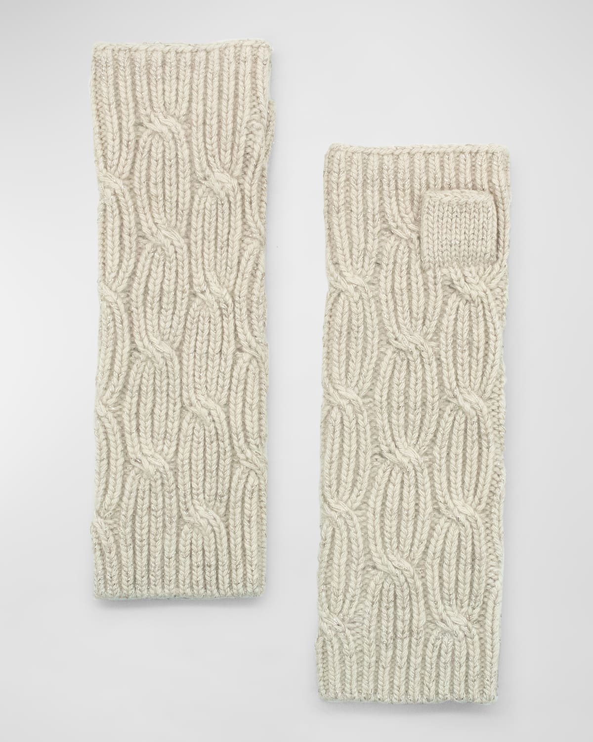 Portolano Cashmere Knit Arm Warmers In Yogi Ivory
