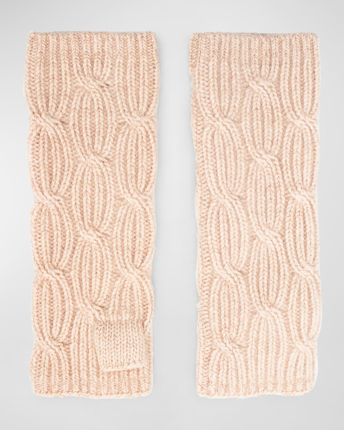 Portolano Cashmere Knit Arm Warmers In Rose Quart