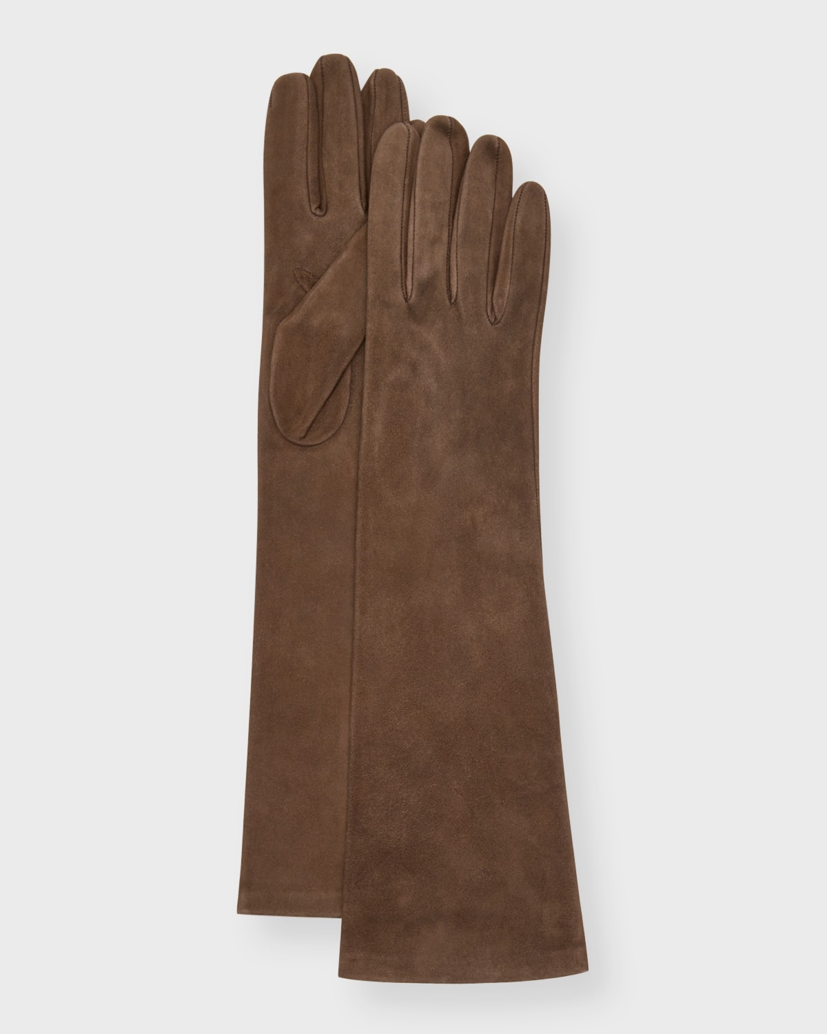 Portolano Long Silk-lined Suede Gloves In Black