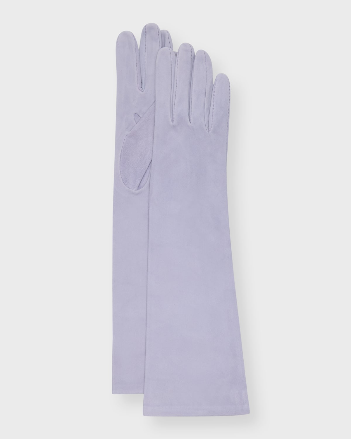 Portolano Long Silk-lined Suede Gloves In Lavander