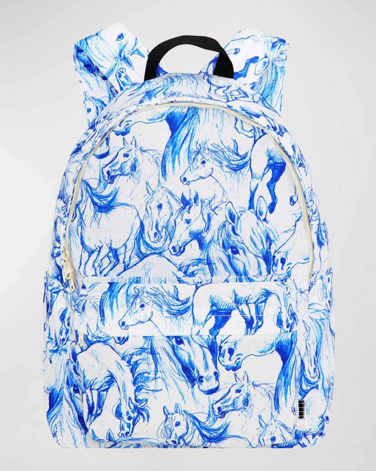 Molo Kids' Girl's Mio Horse-print Backpack In Blue Horses