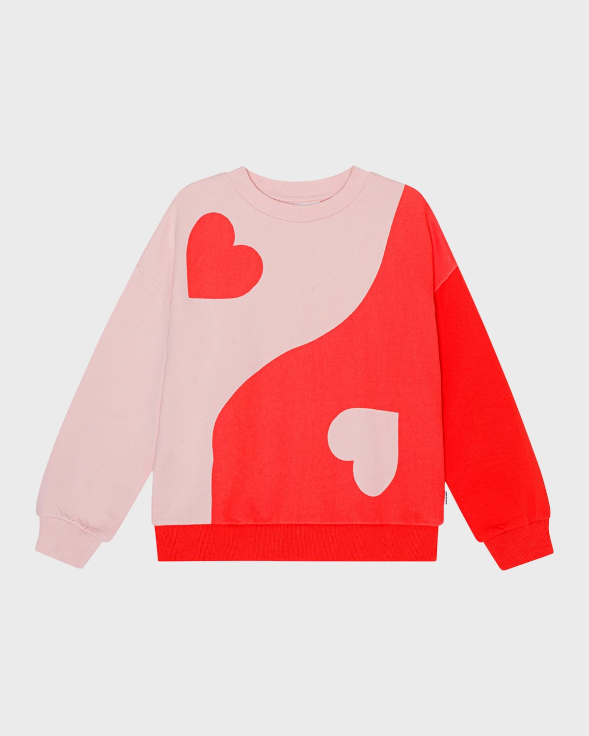 Shop Molo Girl's Maxi Yin Yang Hearts Sweatshirt In Being Yin Yang