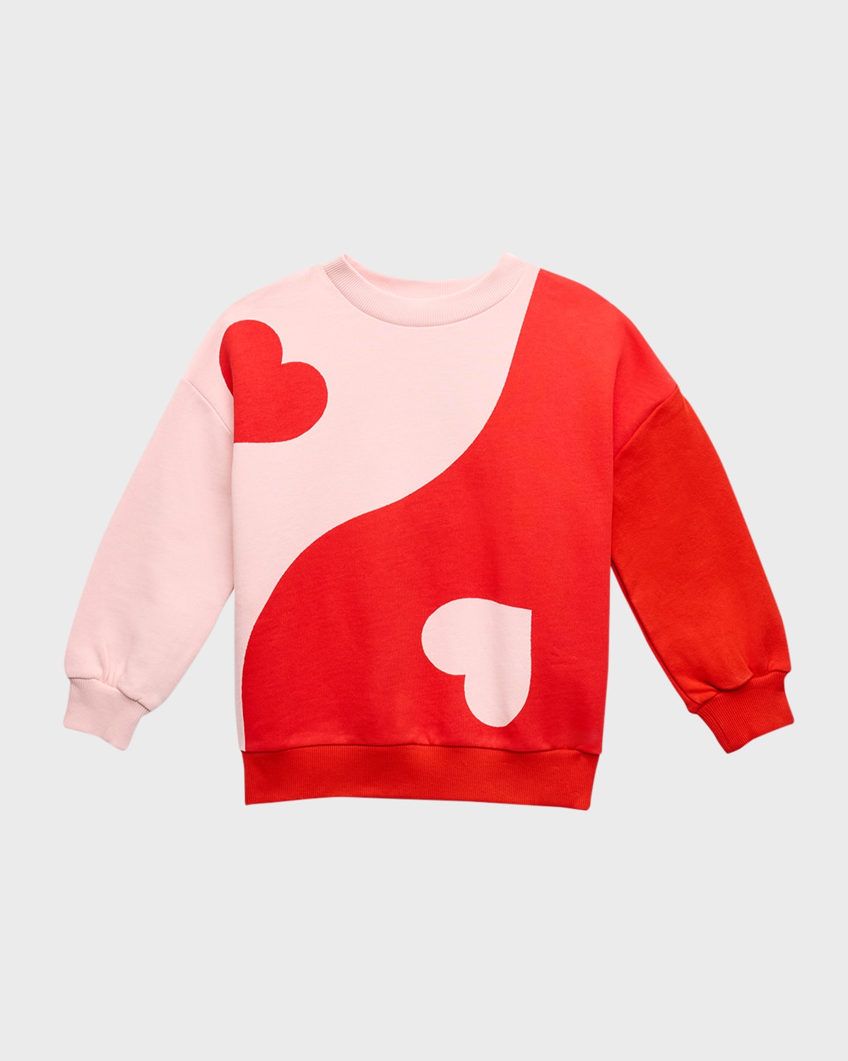 Shop Molo Girl's Maxi Yin Yang Hearts Sweatshirt In Being Yin Yang