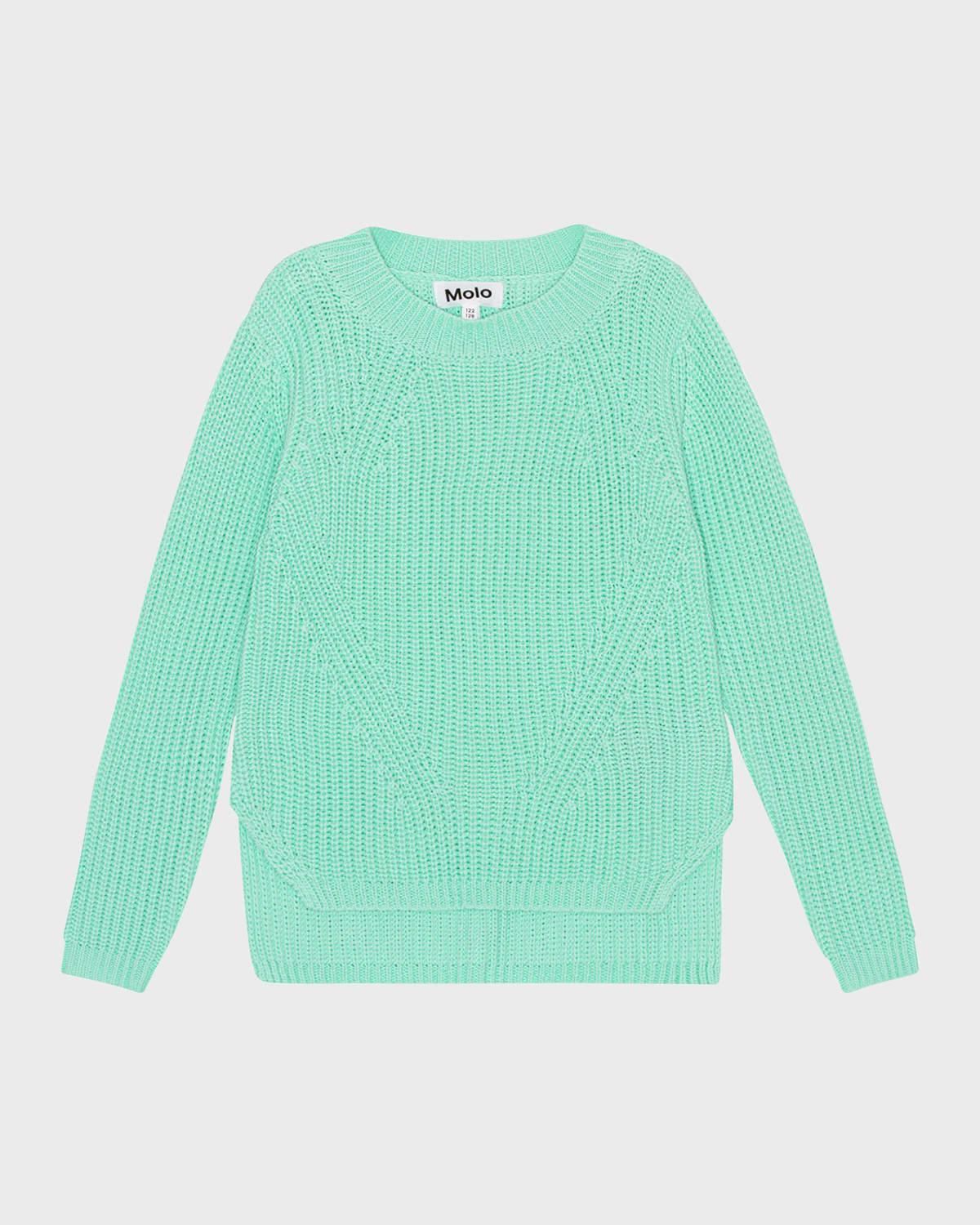 Shop Molo Girl's Gillis Knitted Sweater In Cool Mint
