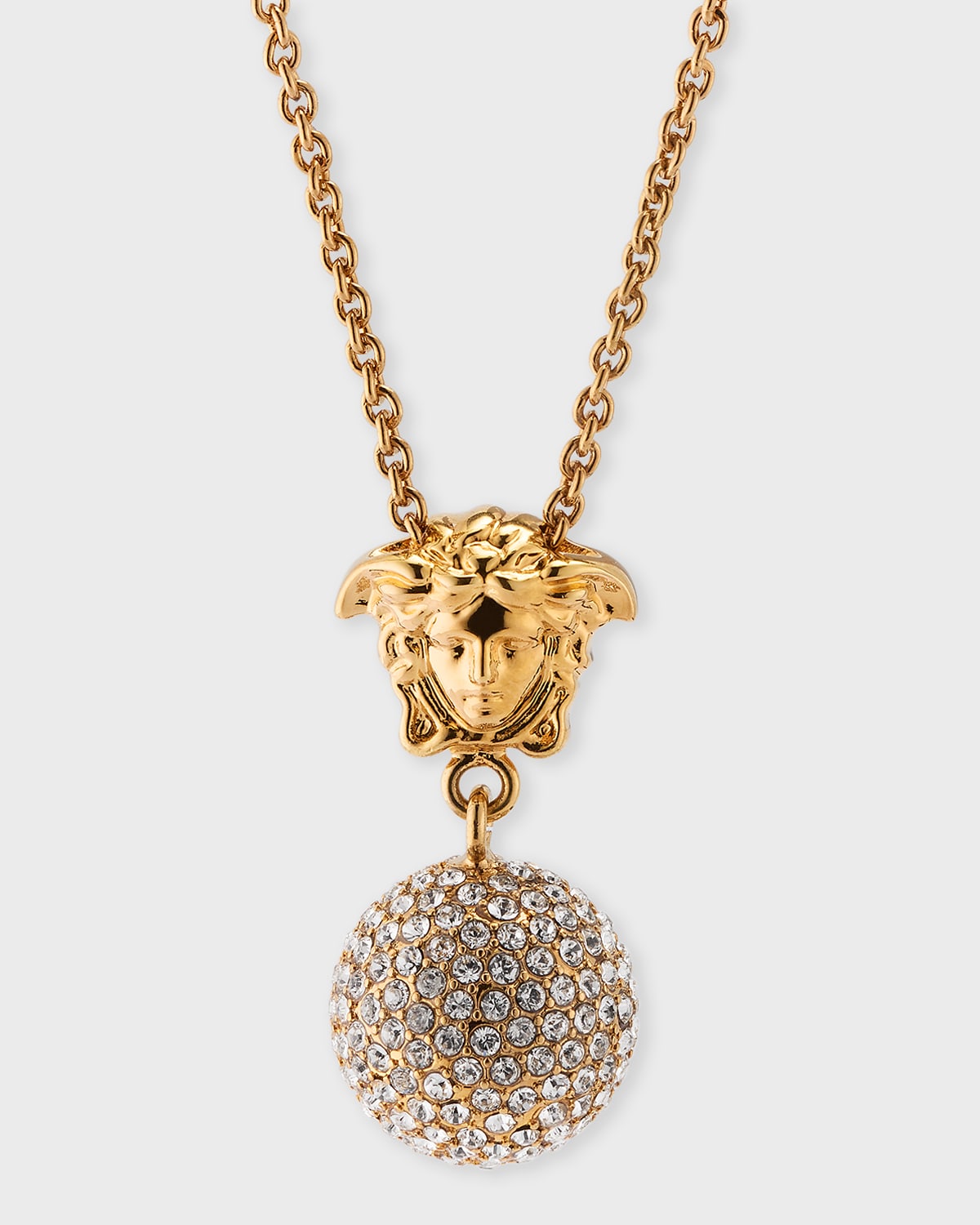 Strass and Medusa Pendant Necklace