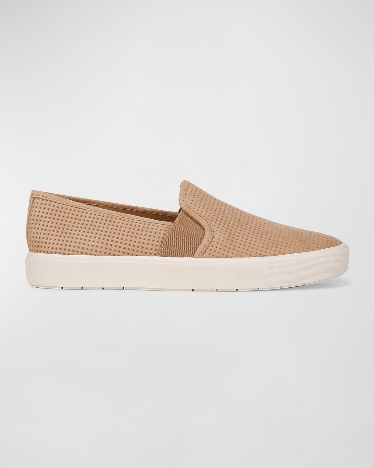 Vince Blair Perforated Suede Slip-on Trainers In Catalina Blush Su