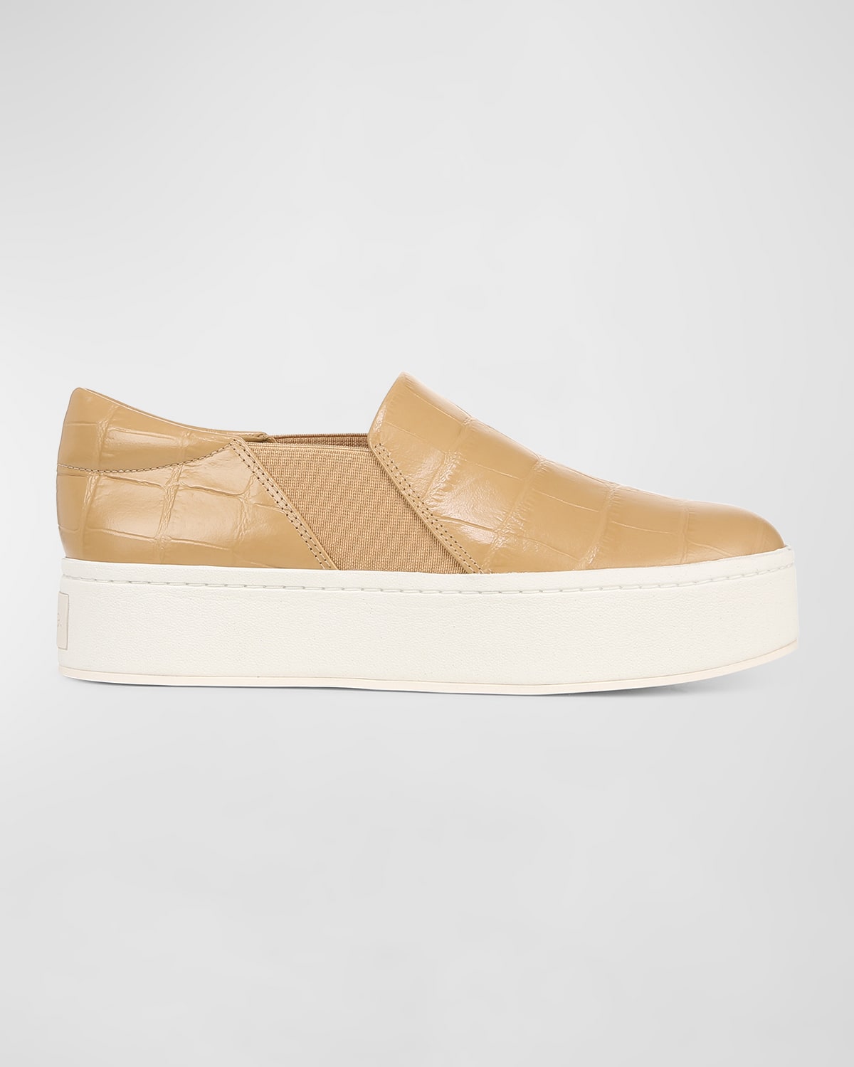 VINCE WARREN CROCO SLIP-ON SNEAKERS