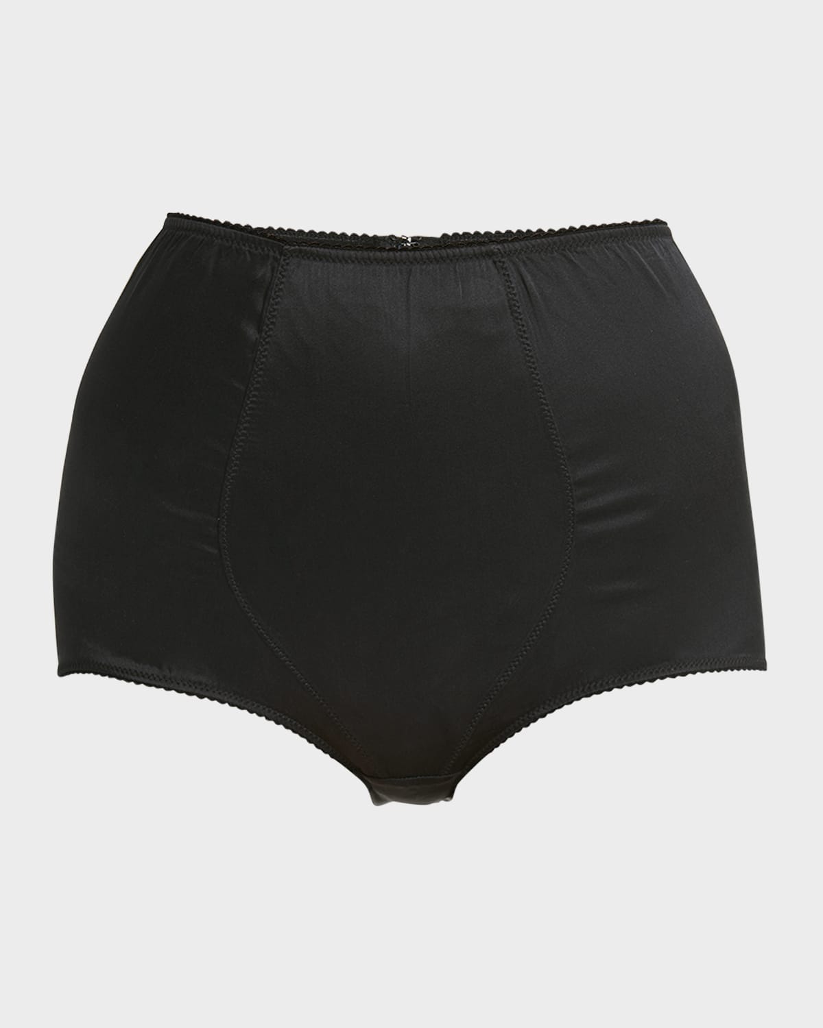 Shop Dolce & Gabbana High-rise Satin Briefs In Black