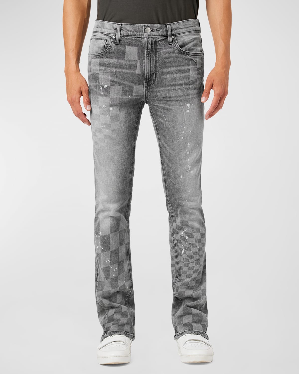 Men's Walker Kick Flare Checkered Jeans