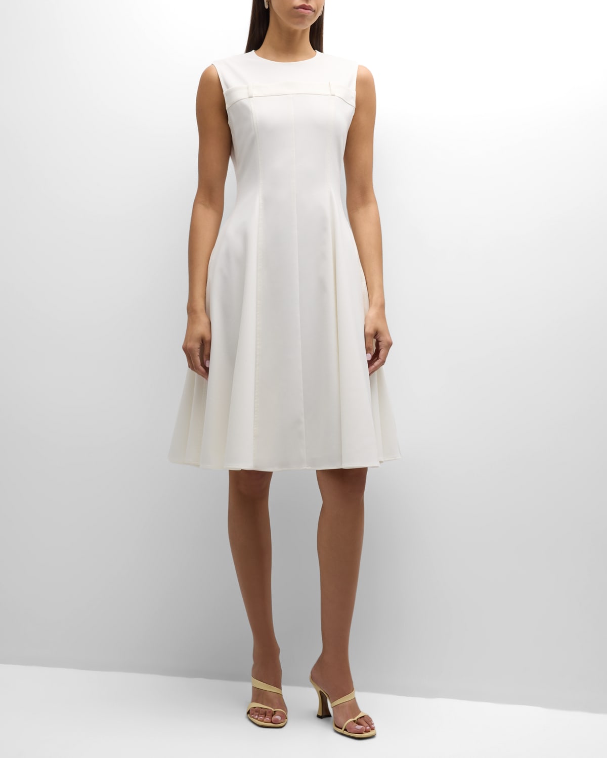 Adeam Emma Sleeveless A-line Dress In Ivory
