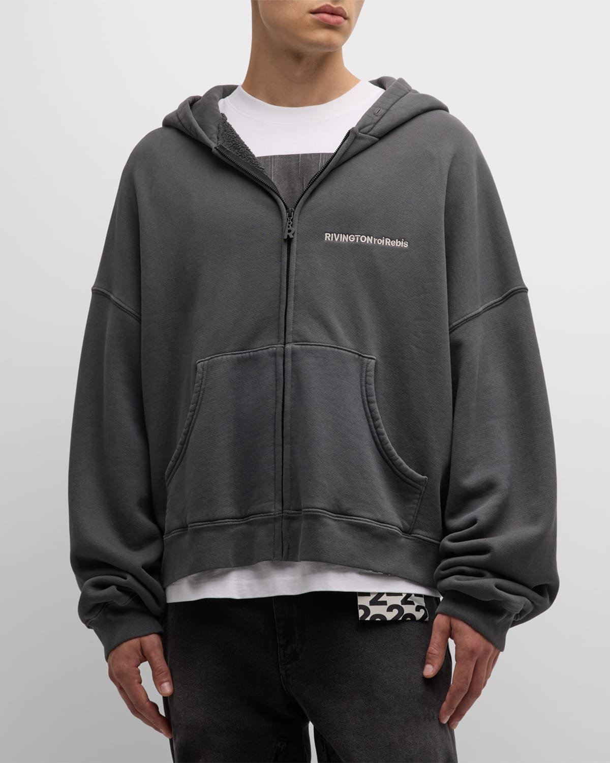 Men s Trappist Relaxed Monogram Zip Hoodie In Grey