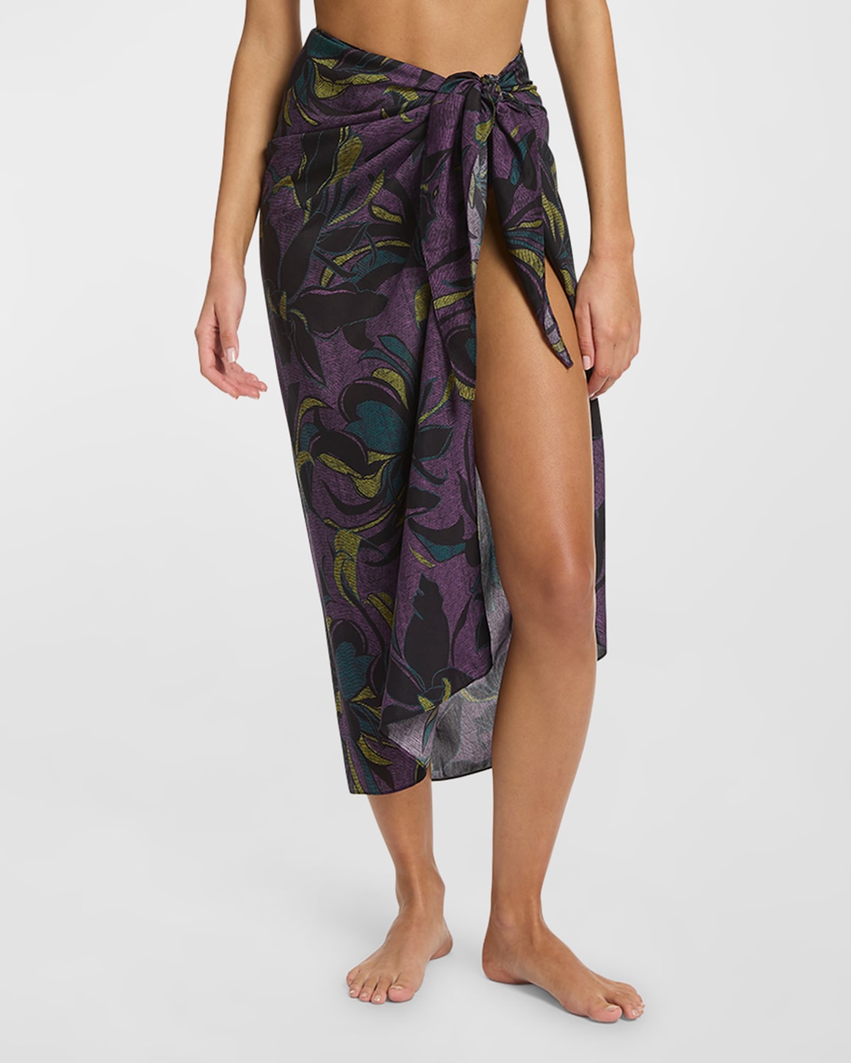 Jets Australia Printed Sarong Coverup In Amethyst