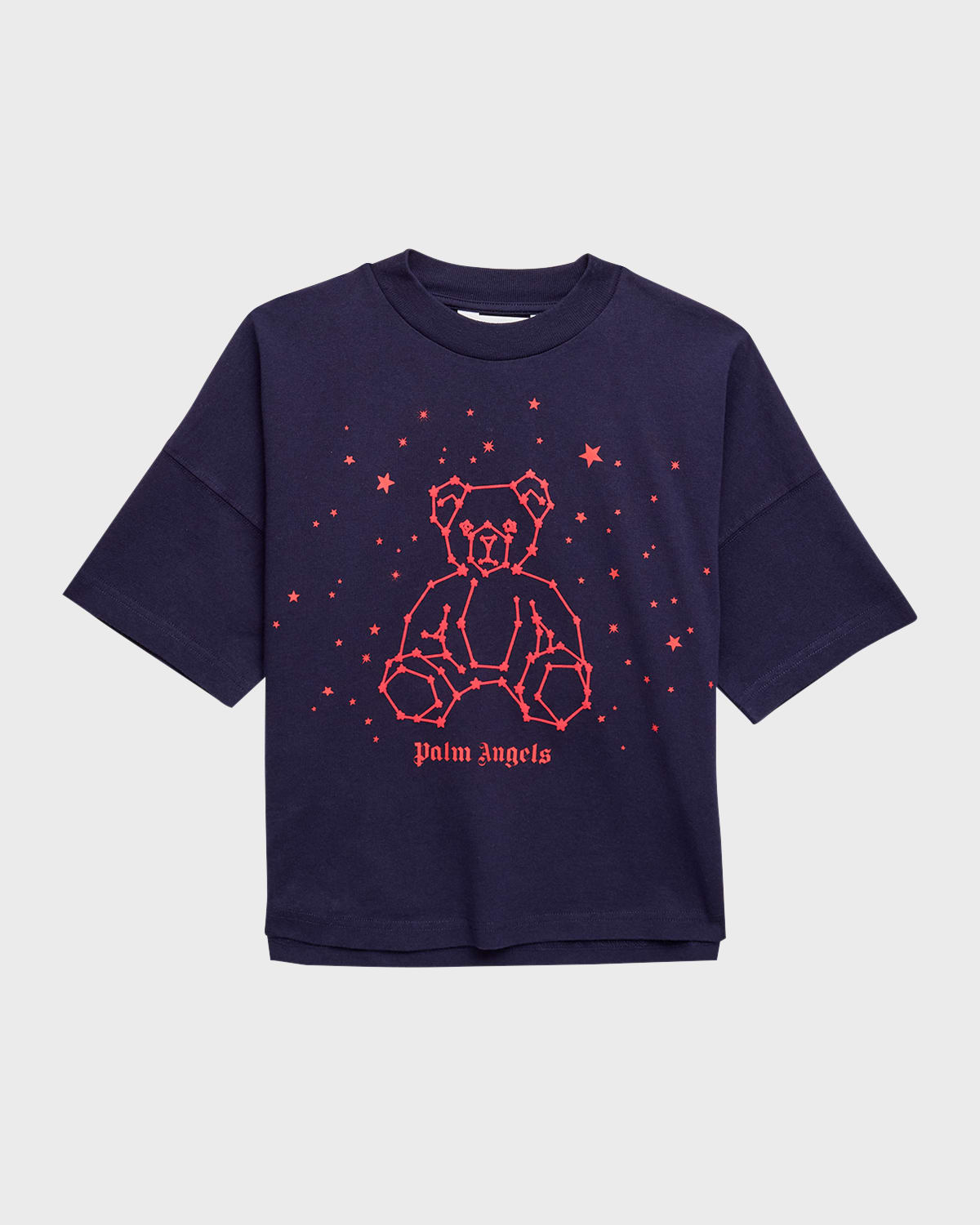 Shop Palm Angels Boy's Astro Bear Oversized T-shirt In Navy Blue