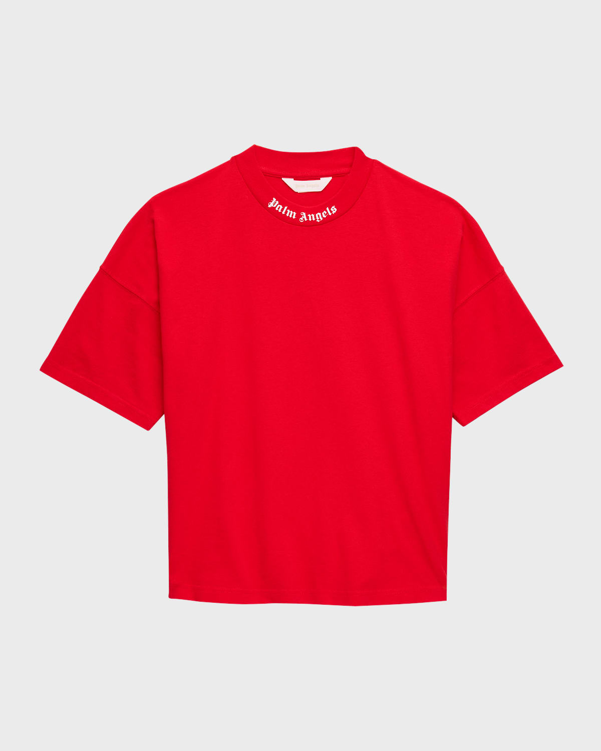 Shop Palm Angels Boy's Classic Short-sleeve Overlogo T-shirt In Red White