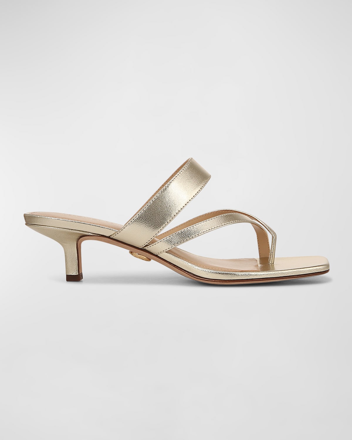 Shop Veronica Beard Alanis Metallic Crisscross Slide Sandals In Platinum