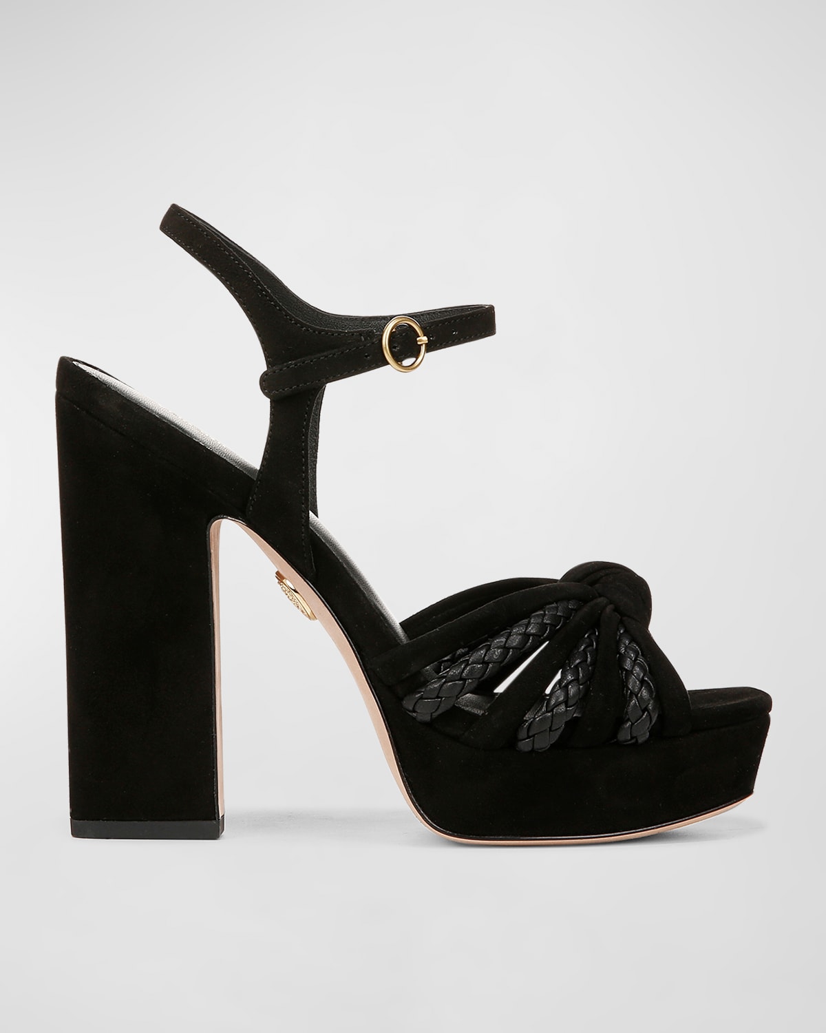 Veronica Beard Flavia Caged Leather Platform Sandals In Black
