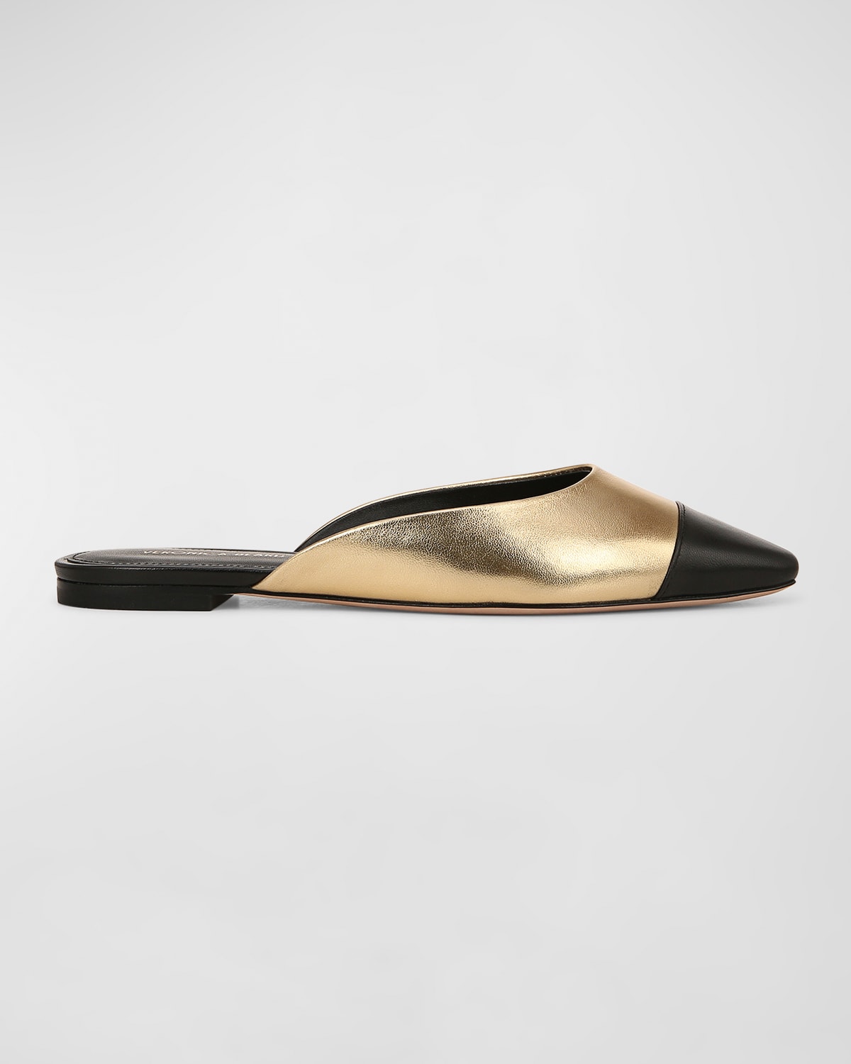 Veronica Beard Carlotta Flat In Black Gold