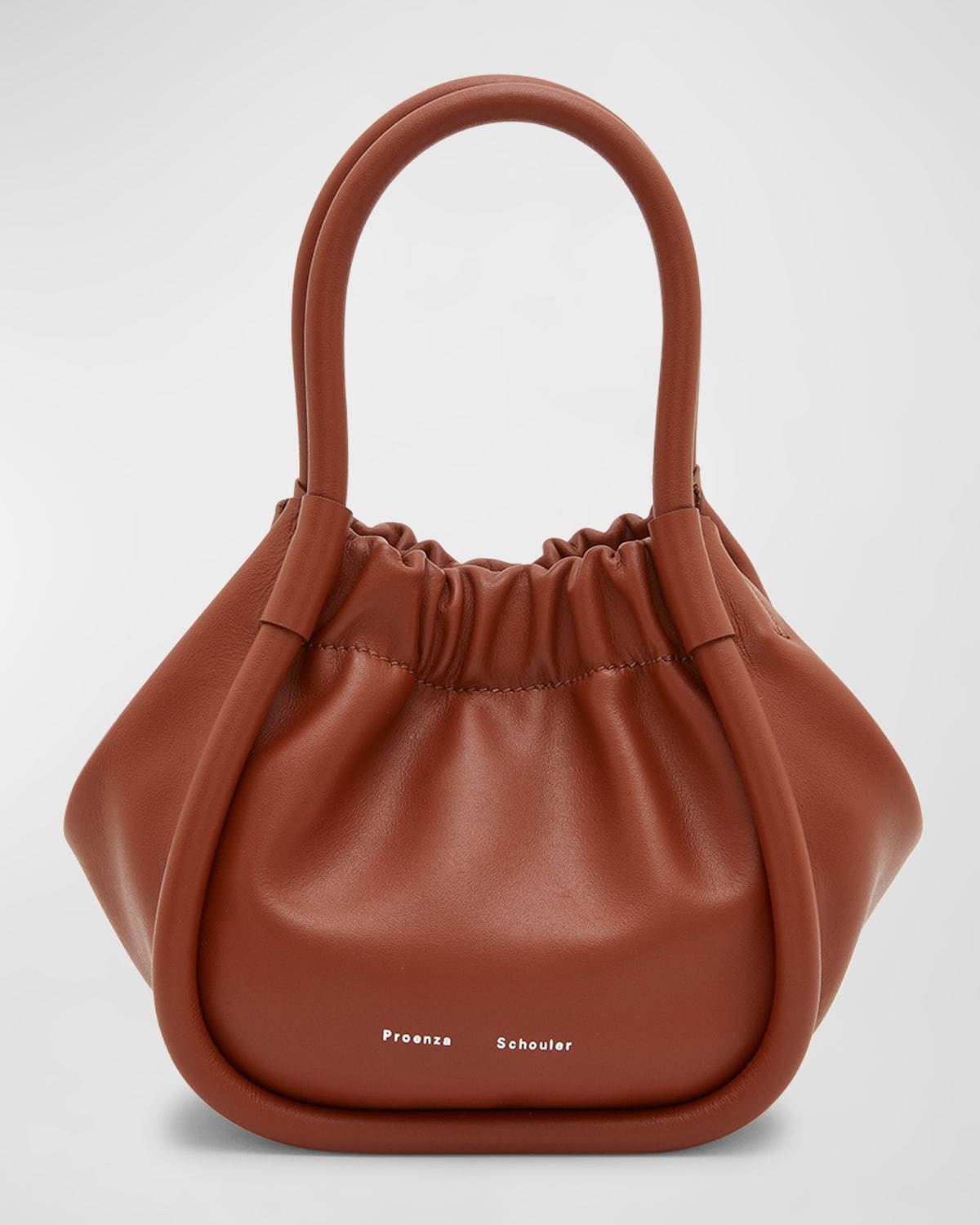 XS Ruched Leather Tote Bag