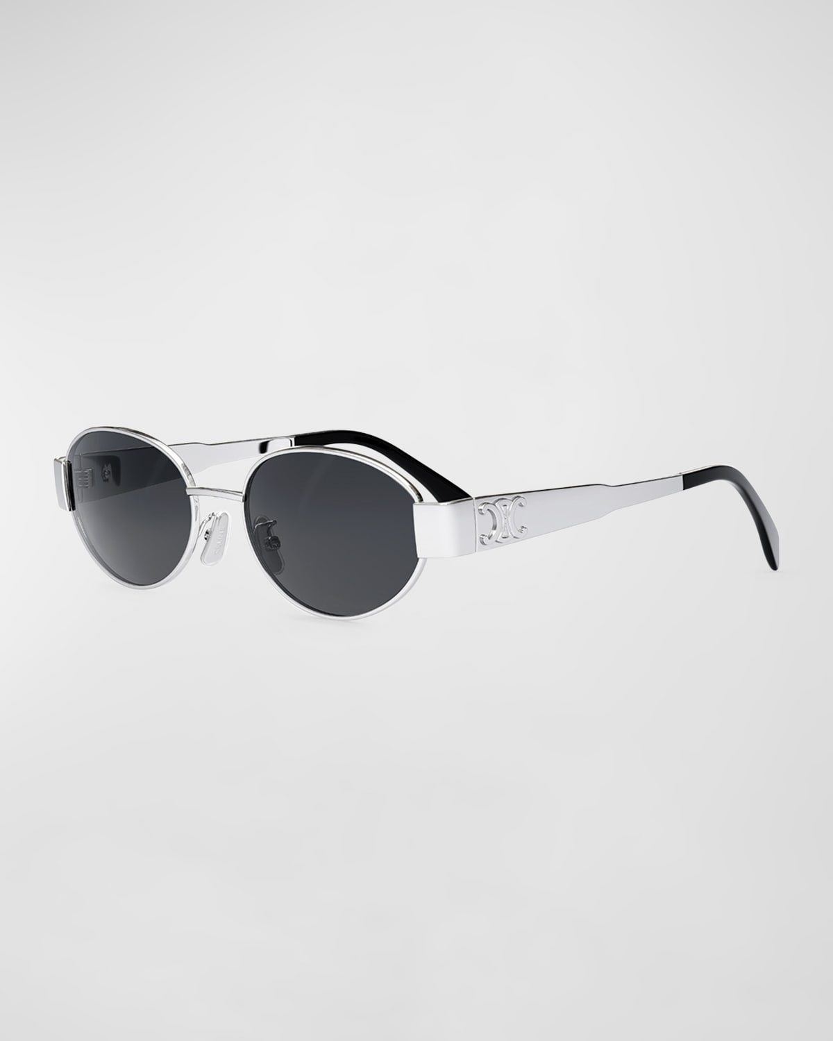 CELINE MEN'S TRIOMPHE METAL OVAL SUNGLASSES 