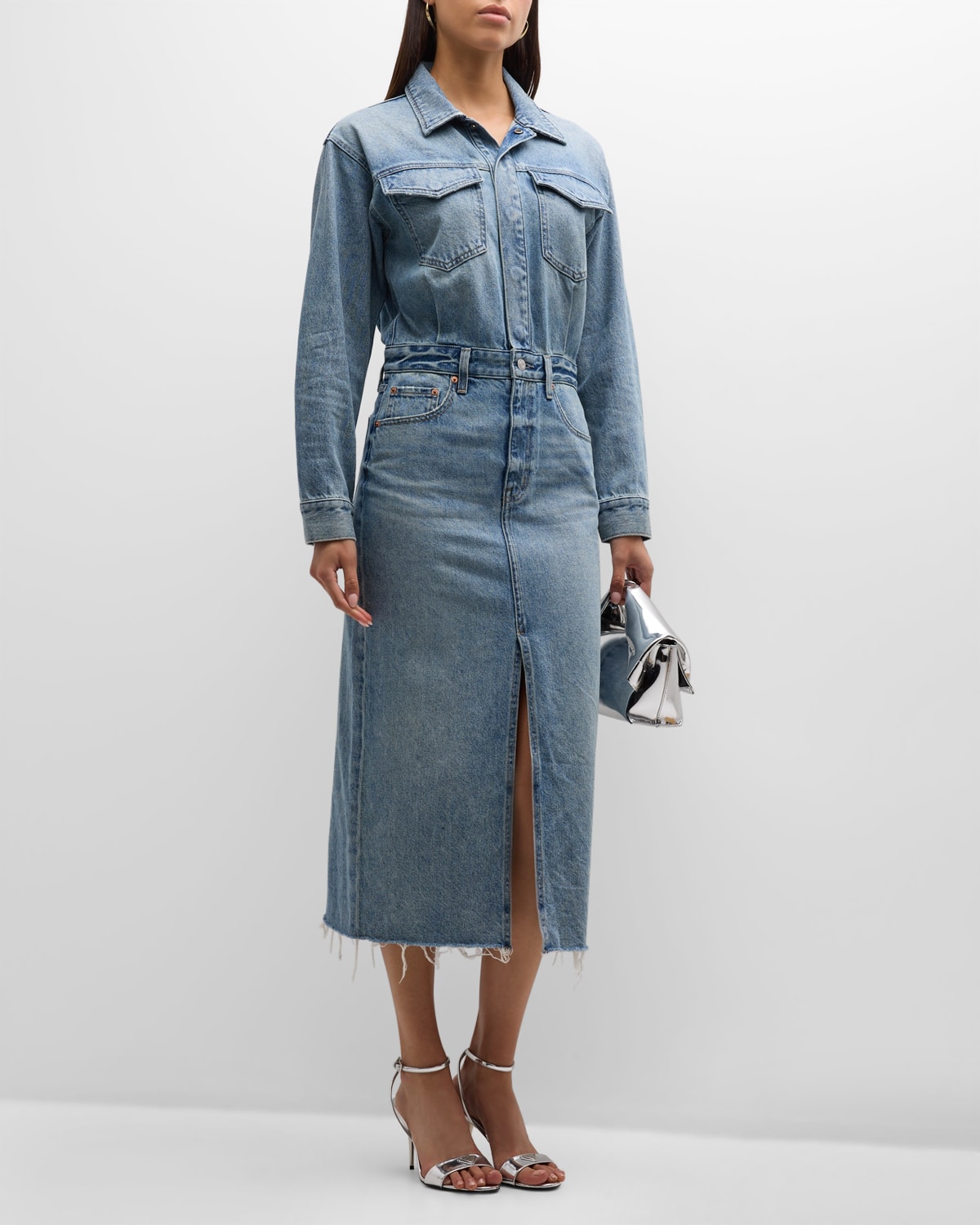 Pistola Denim Amira Midi Dress In Marcel In Marcel