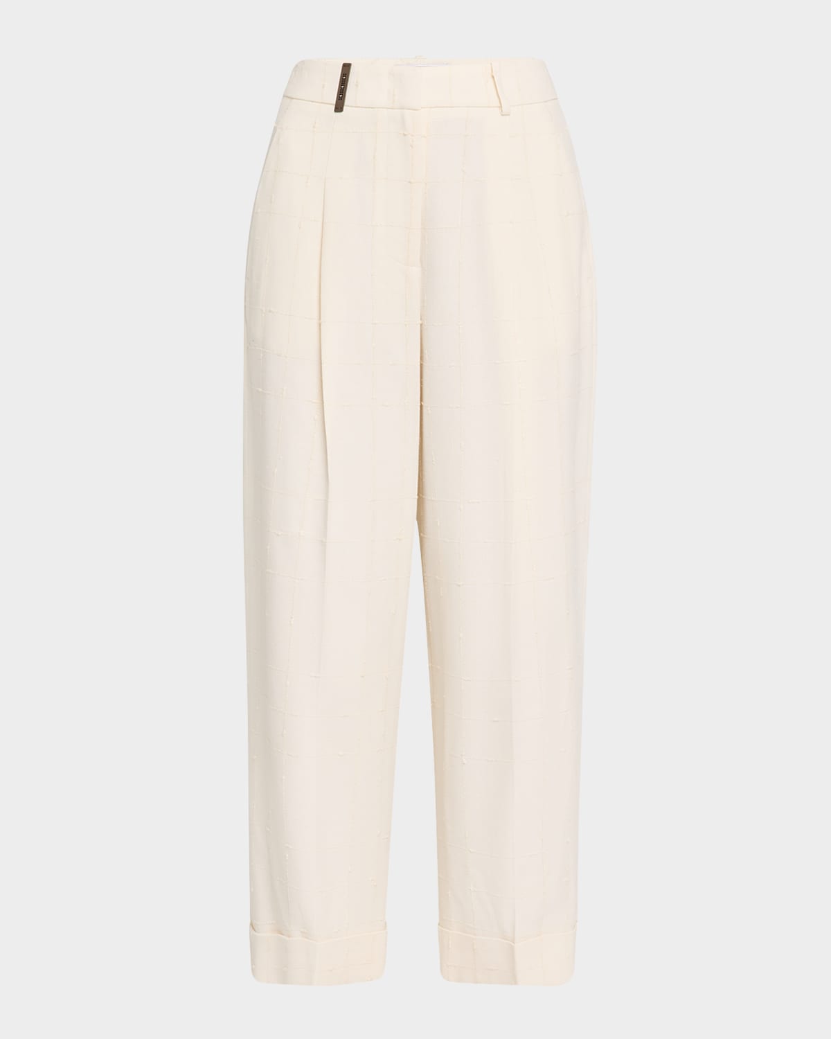 Peserico Mid-waist Tapered Trousers In Cloud White