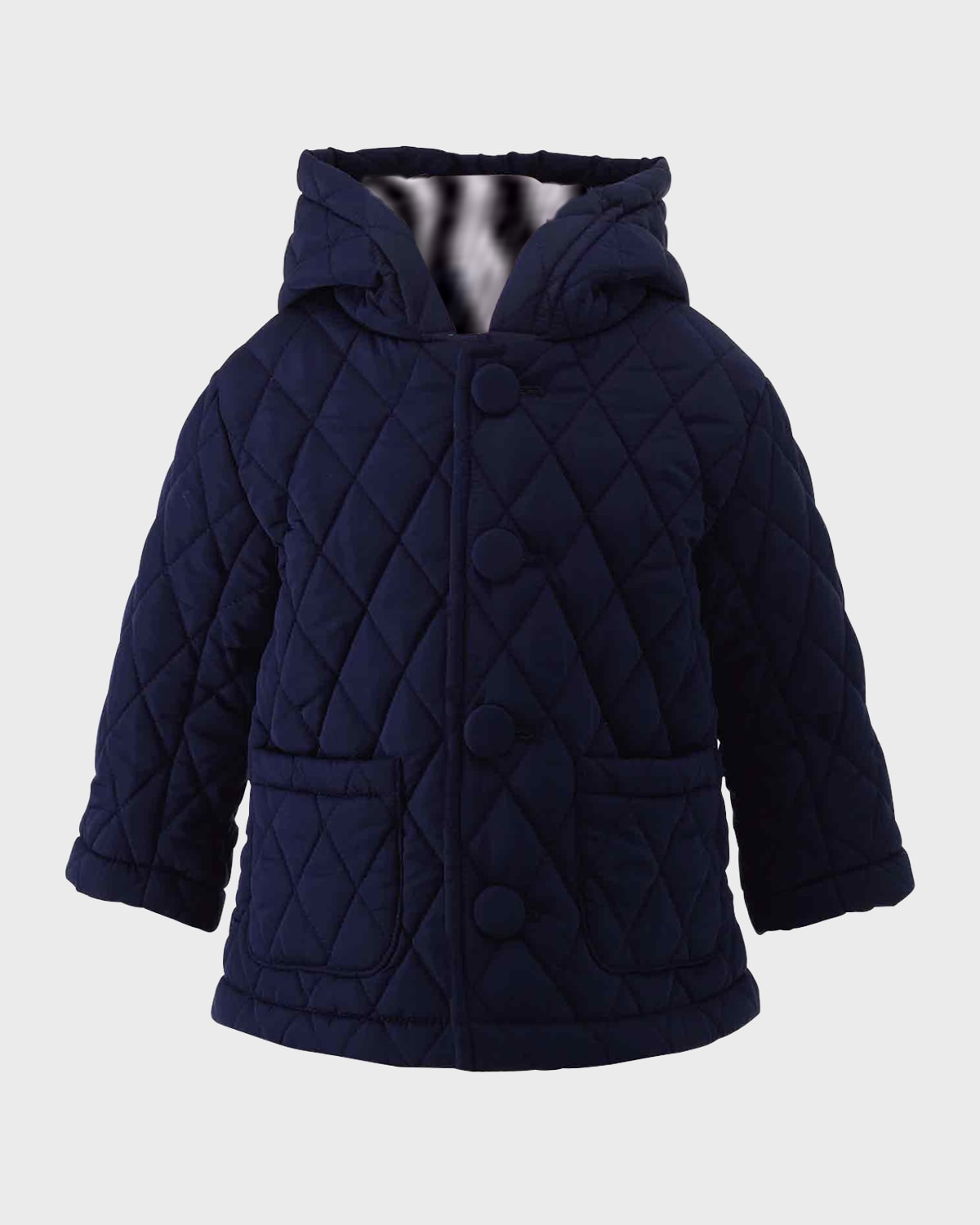 Rachel Riley Kids' Boy's Hooded Quilted Jacket In Navy