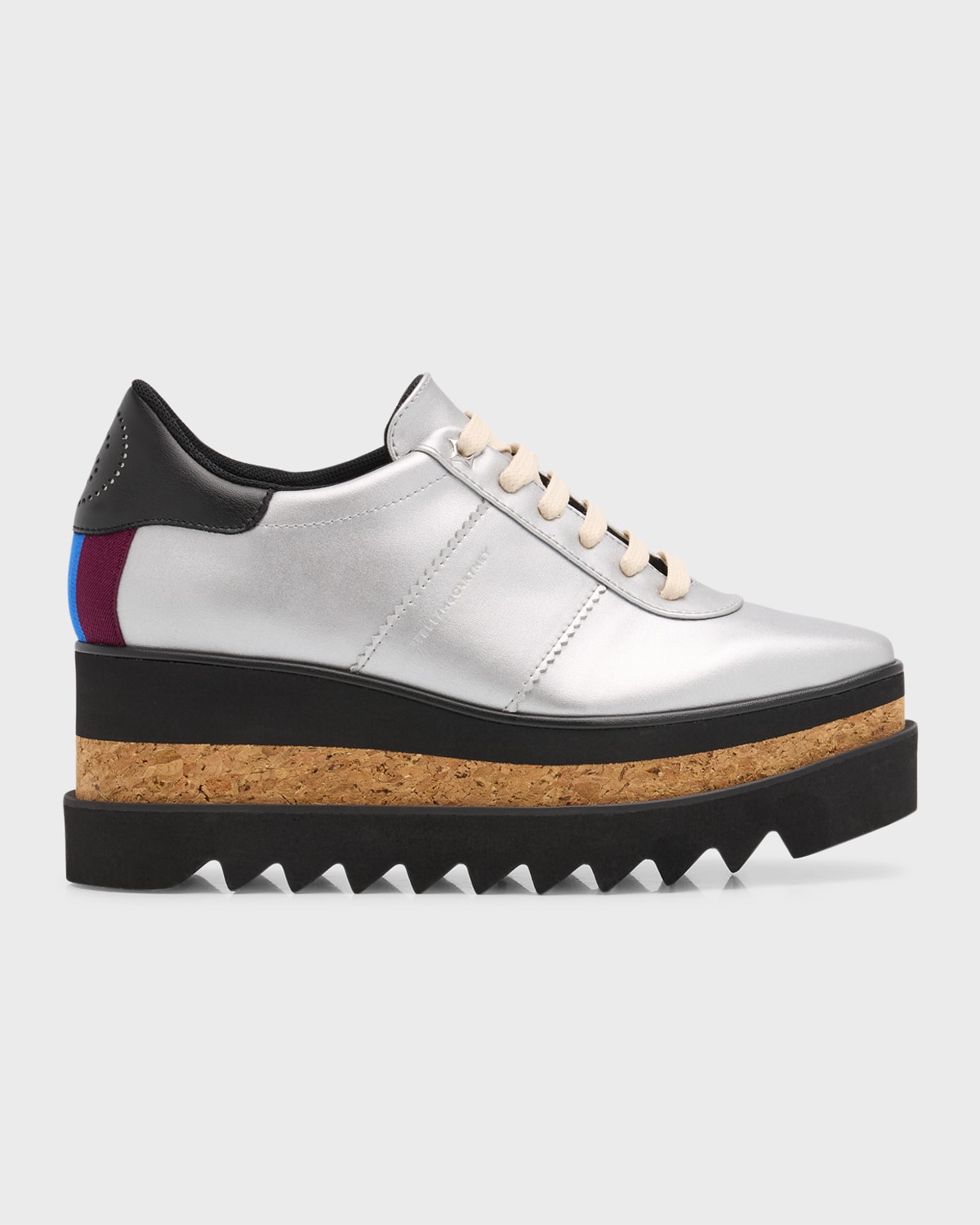 Shop Stella Mccartney Metallic Platform Sneaker Loafers In Silver