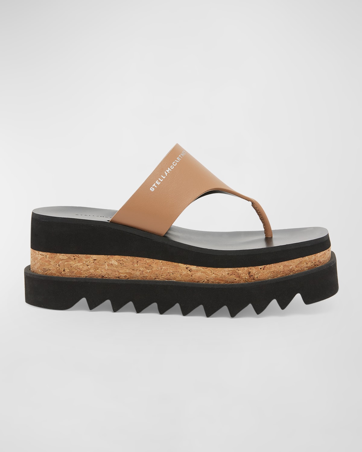 Stella Mccartney Sneakelyse Vegan Platform Thong Sandals In Brandy