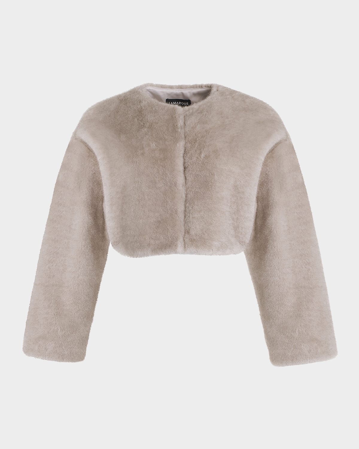 Lamarque Rowdie Cropped Faux Fur Jacket In Vintage Frost