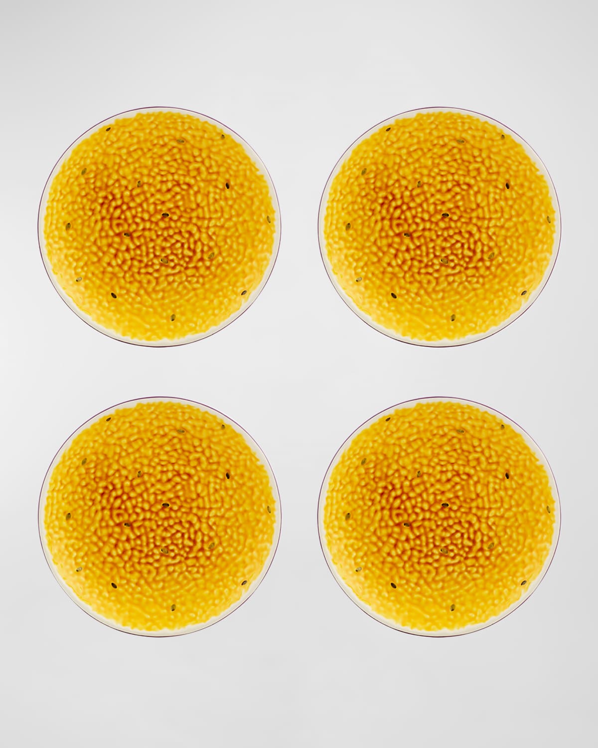 Bordallo Pinheiro Passion Fruit Dessert Plates, Set Of 4 In Yellow