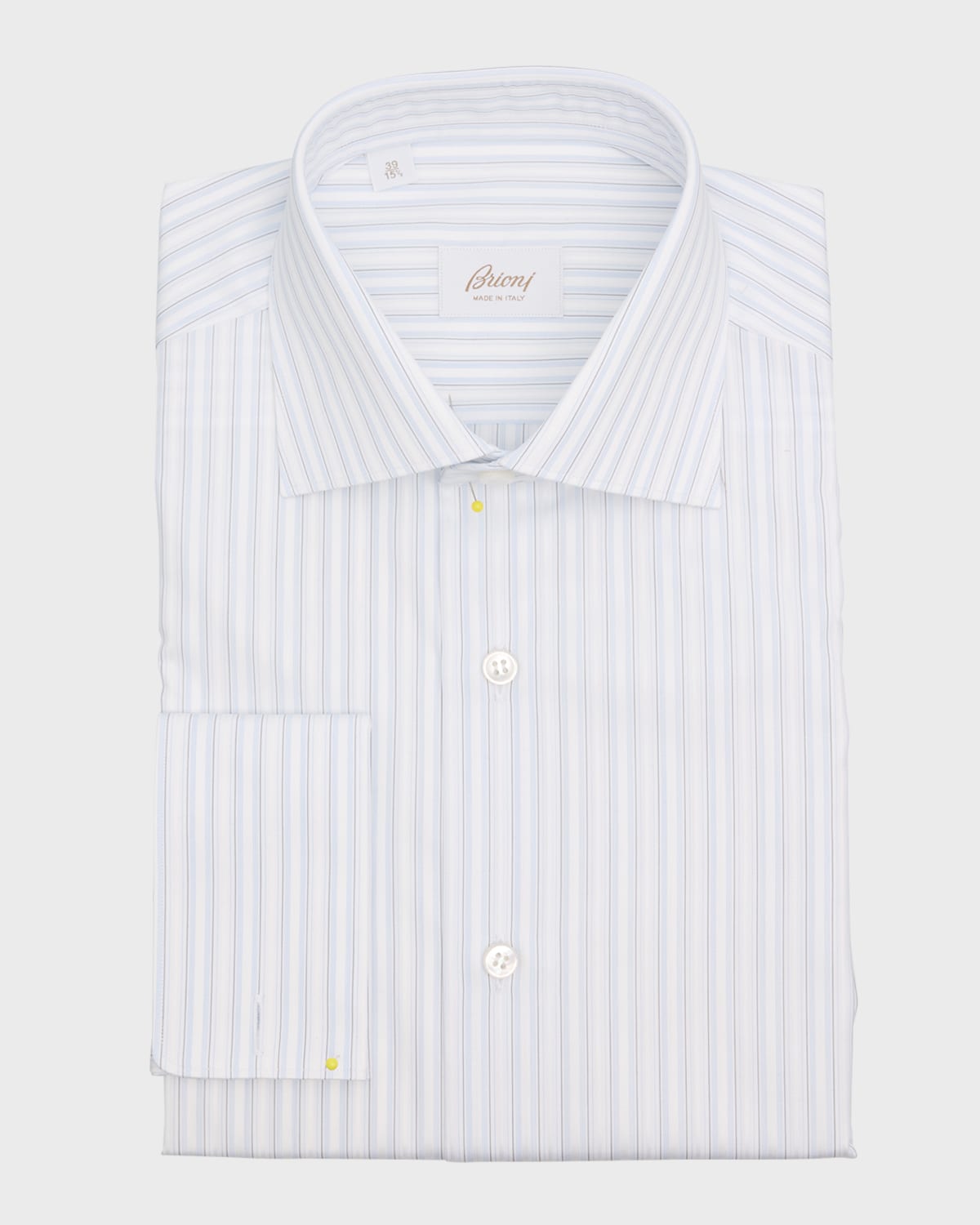 Shop Brioni Men's Cotton Fancy Stripe Dress Shirt In White Blue